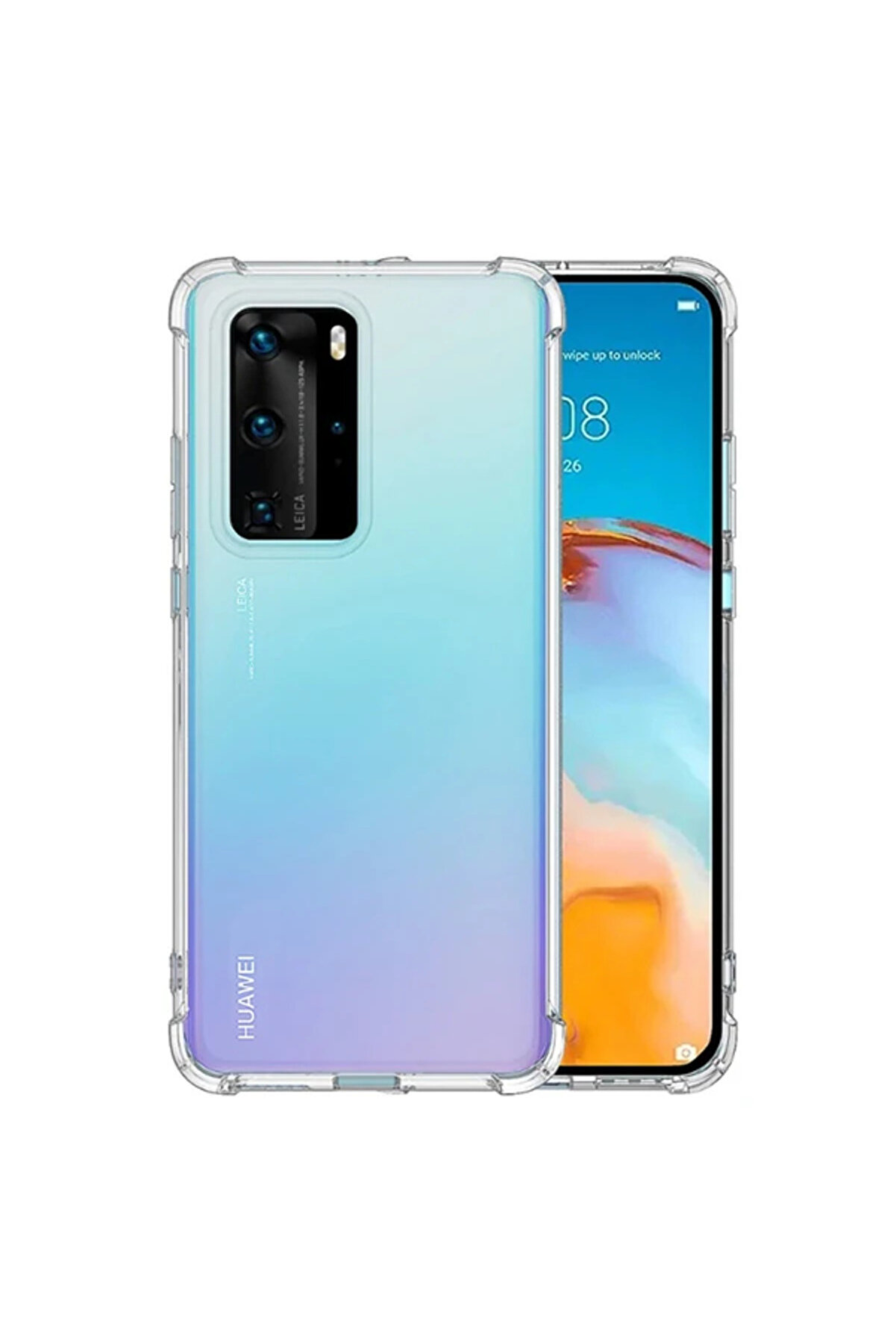 İsmiyle Al Huawei P40 Anti-Drop Darbe Emici Silikon Kılıf-(1903)