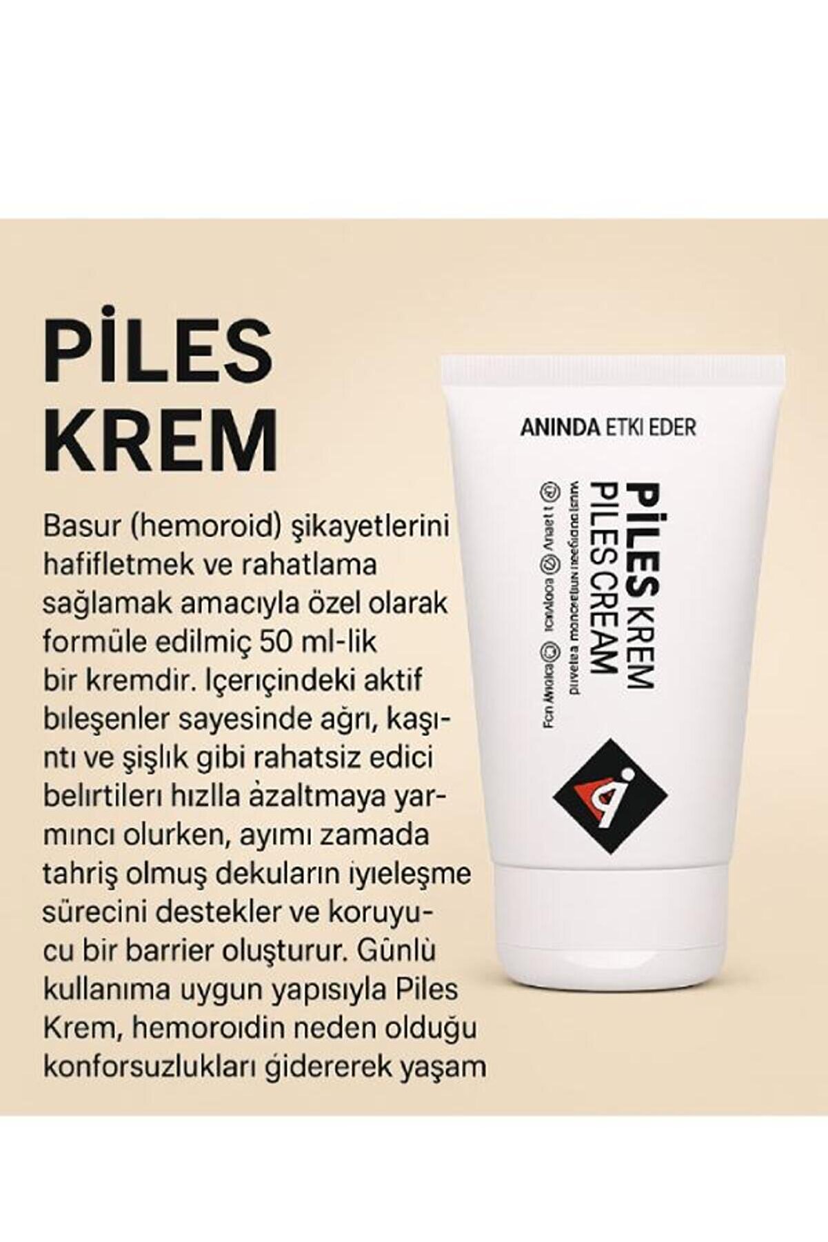 Pi̇les Rahatlamanız İ&ccedil;i̇n Yeni̇ Form&uuml;ll&uuml; &Ccedil;&ouml;z&uuml;m&uuml;n&uuml;z Bakım Kremi̇ 50 Ml X 1 Adet