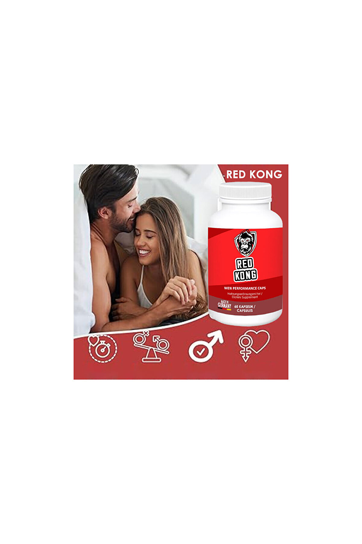 Red Kong Erkeklere Özel Bölge Destekleyi̇ci̇ 60 Lı X 2 Ad+Lustra Masaj Yağı