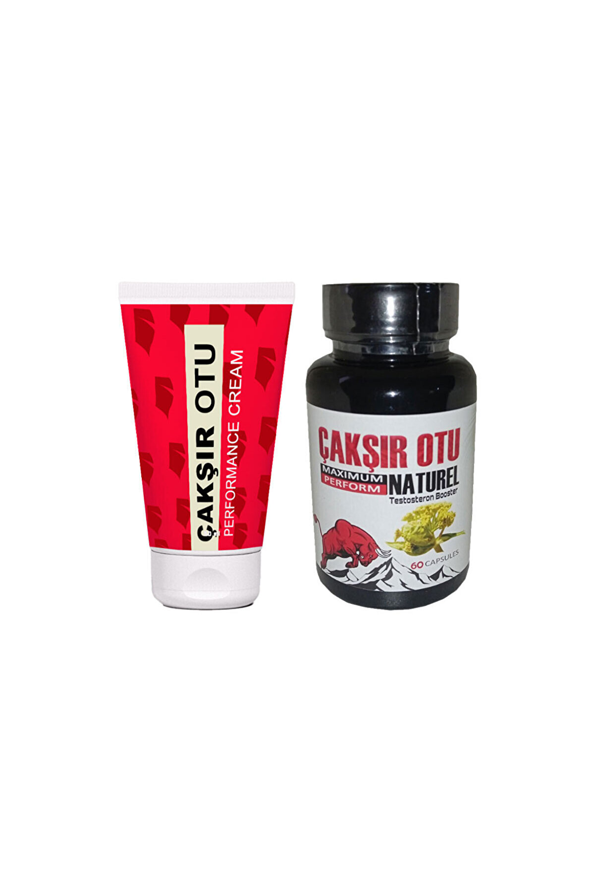 Çakşır Otu Set Erkeklere Özel Geli̇şti̇rme Ürünü Doğal Destekleyi̇c 60 Lı+Lustra Masaj Yağı