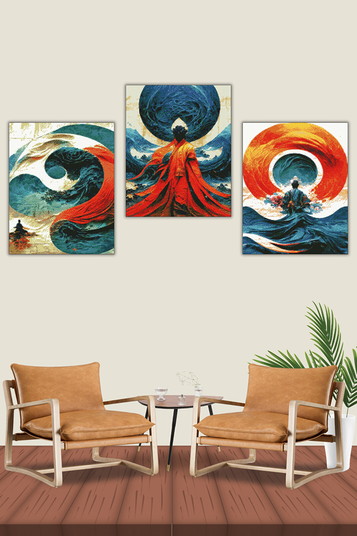 Hondep 5D Sayılarla Elmas Boyama 50X40 Cm Kendi̇n Yap Dıy Puzzle Hobi̇ Seti̇ Mozai̇k Tablo Dekorasyon