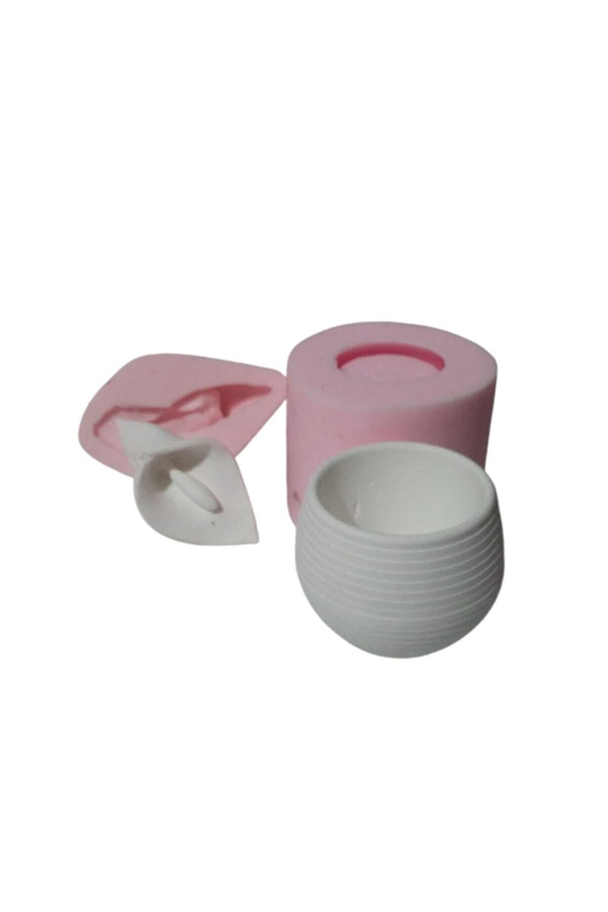 Kalıpcınızburada Çi̇zgi̇li̇ Sculent Saksı Si̇li̇kon Kalıp