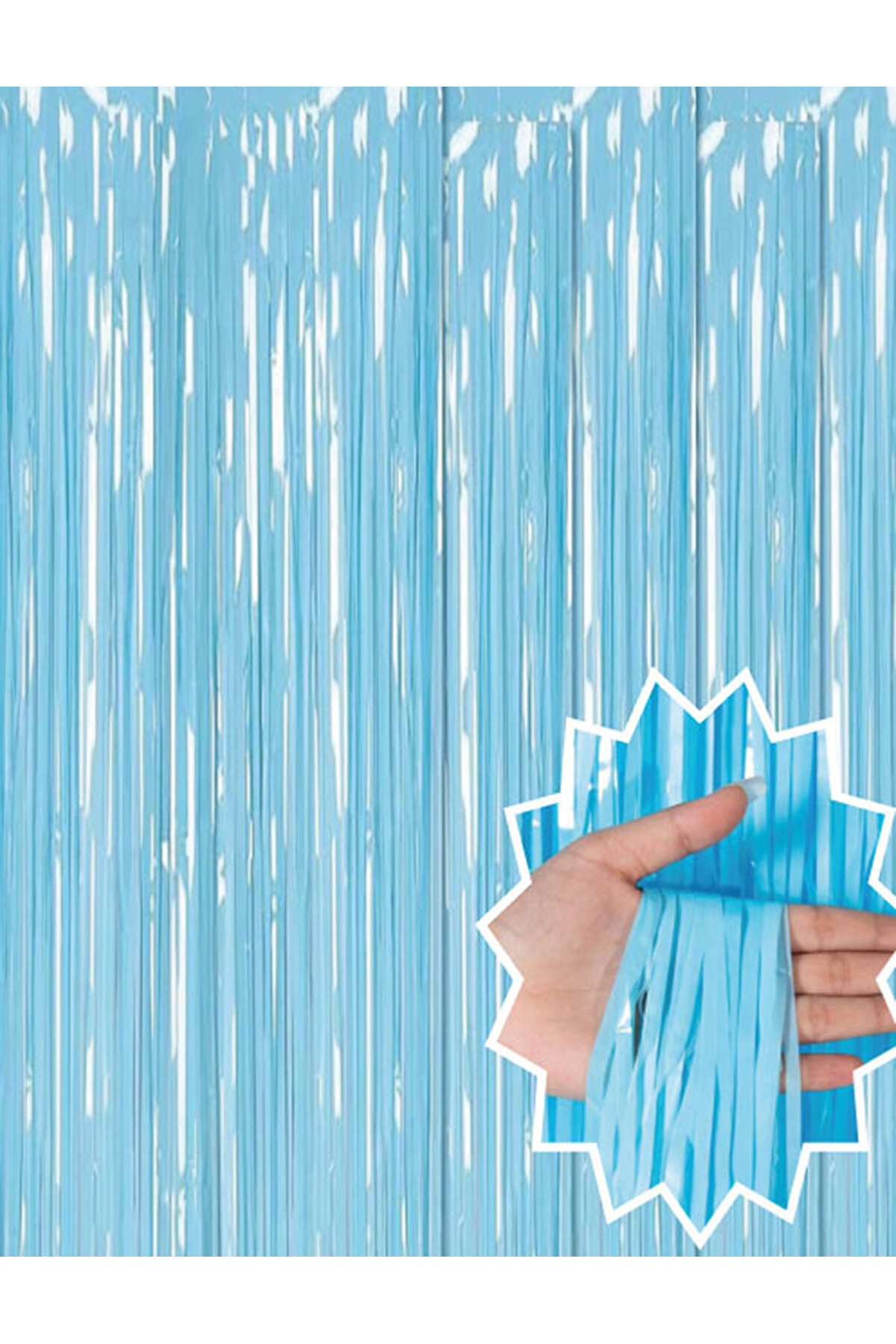 Ethab Ti̇caret Soft Mavi̇ P&uuml;sk&uuml;ll&uuml; Kapı Perdesi̇