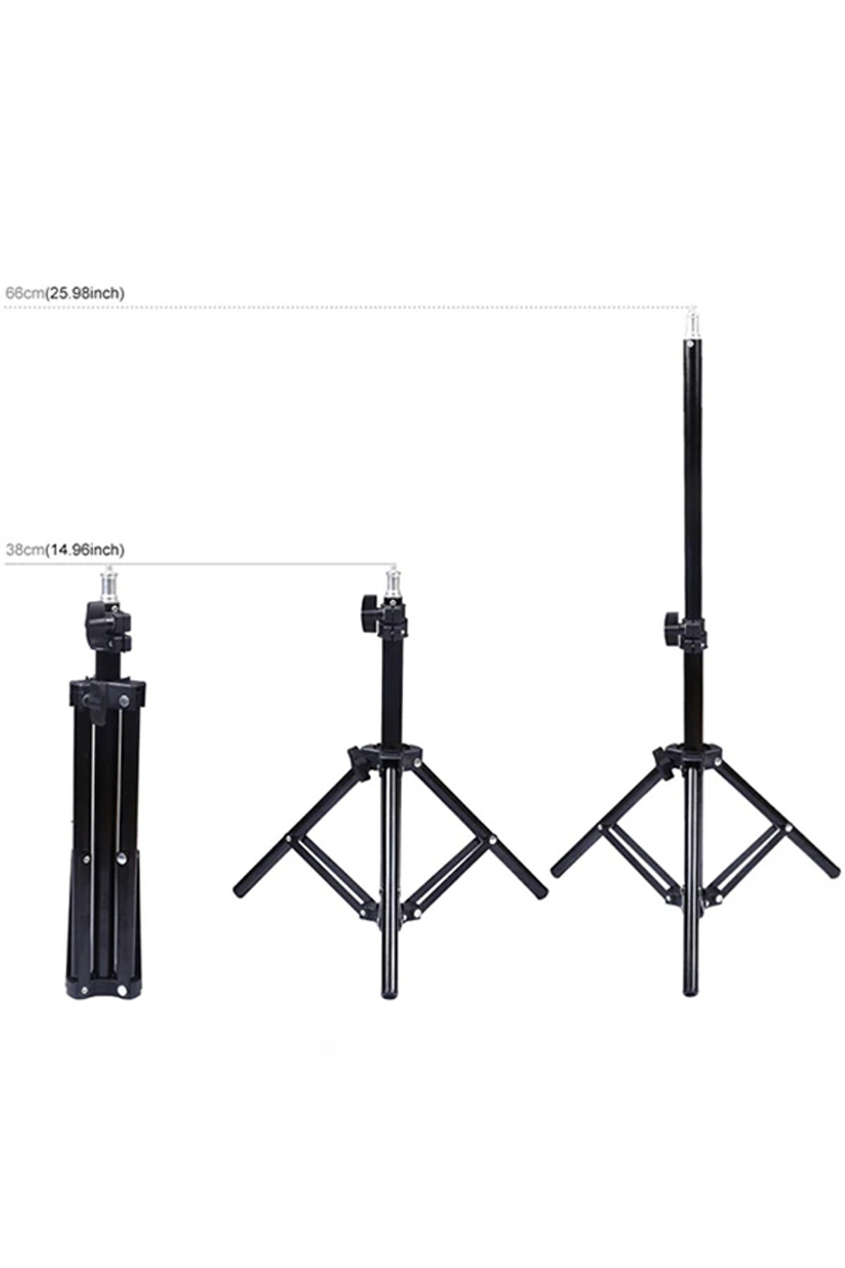 Puluz 70Cm Çi̇ft Telefon Tutucu 6.2Cm Led Işık Stand Youtubercanlı Yayın Selfi̇e Ti̇ktok Makeup-(1903)