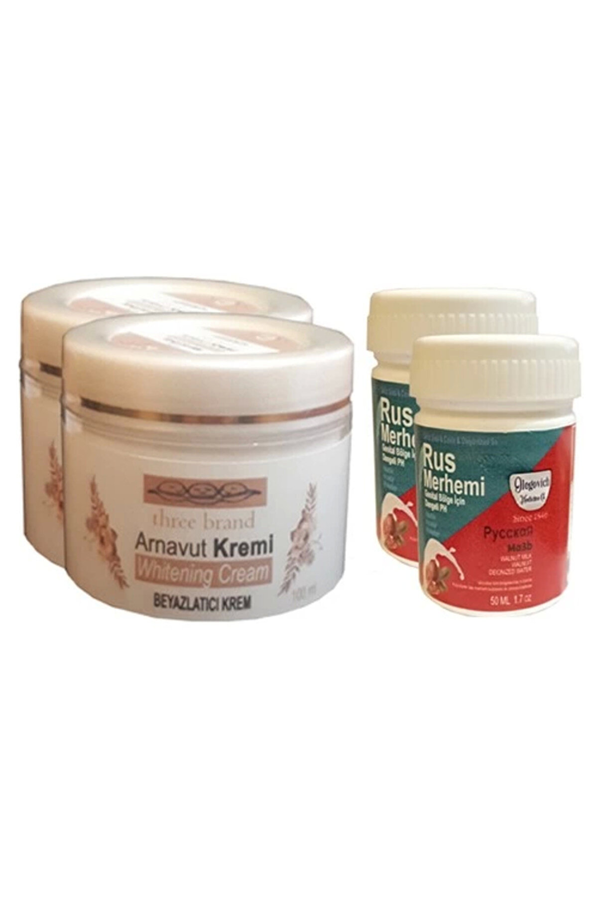 Novabox Three Brand Vücut Kremi̇ 100 Ml Arnavut Kremi̇ 2 Adet + Rus Merhemi̇ 50 Ml 2 Adet