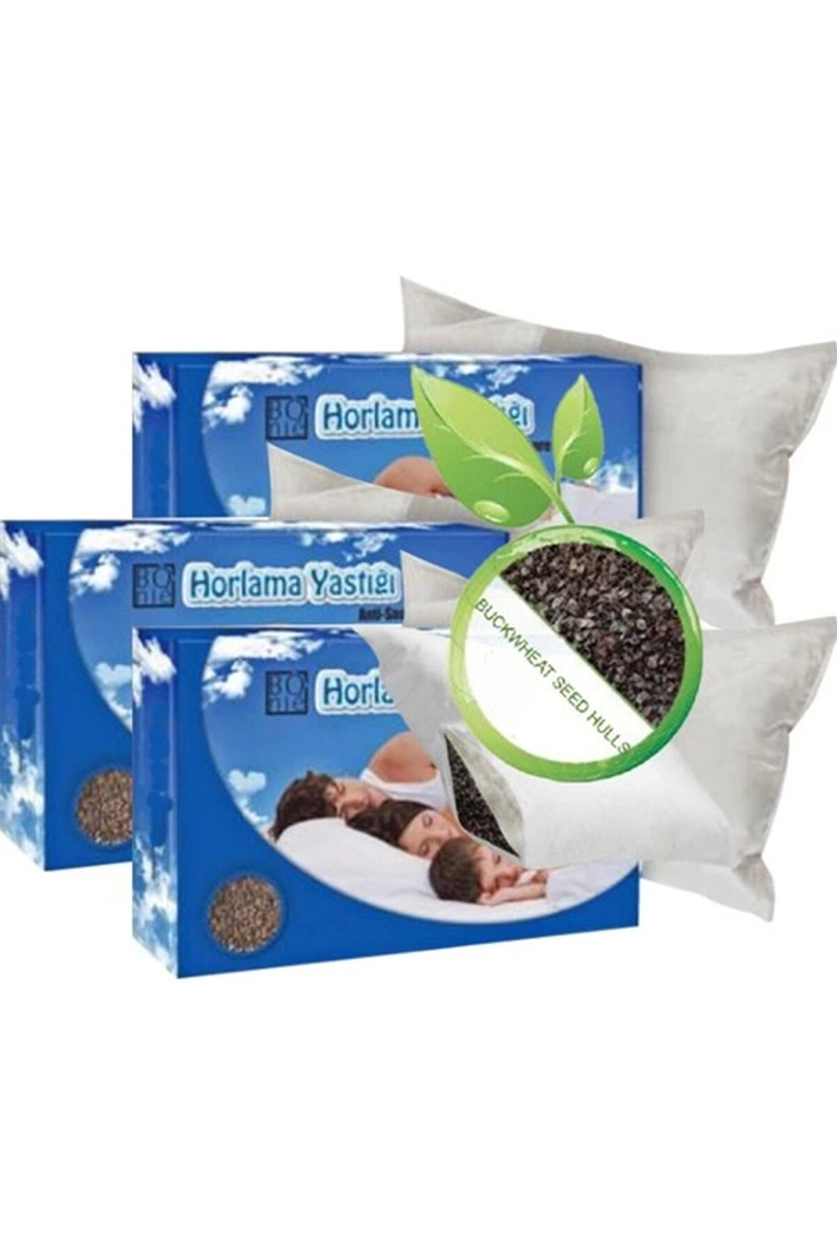 Eki̇nce Boni̇e Gürültüsüz Uyku Yastığı 3 Adet Karabuğday Yastığı 50X70Cm Lust925000330