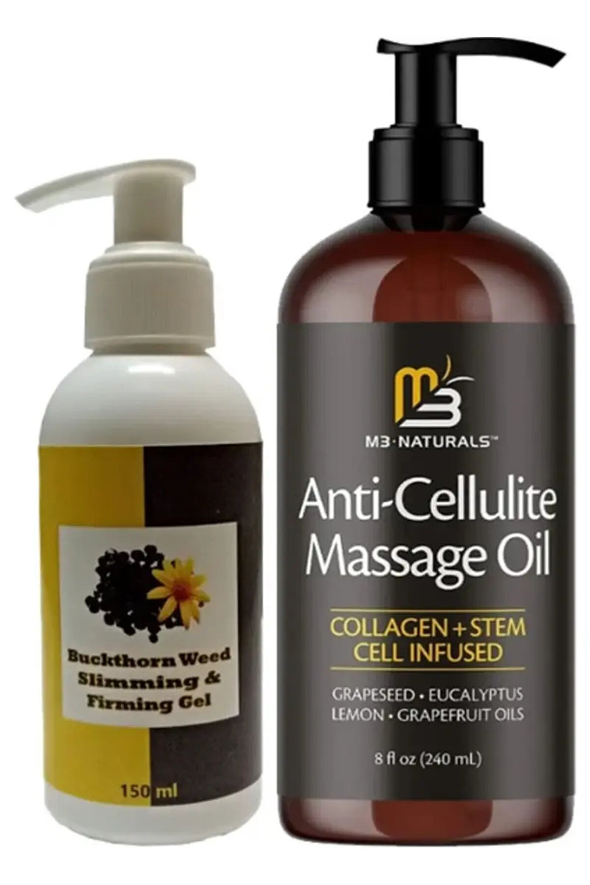 Elit M3 Naturals Masaj Yağı Anti-Cellulite Massage Oil 240 ml + Buckthorn Antiyağ Masaj Kremi 150 ml