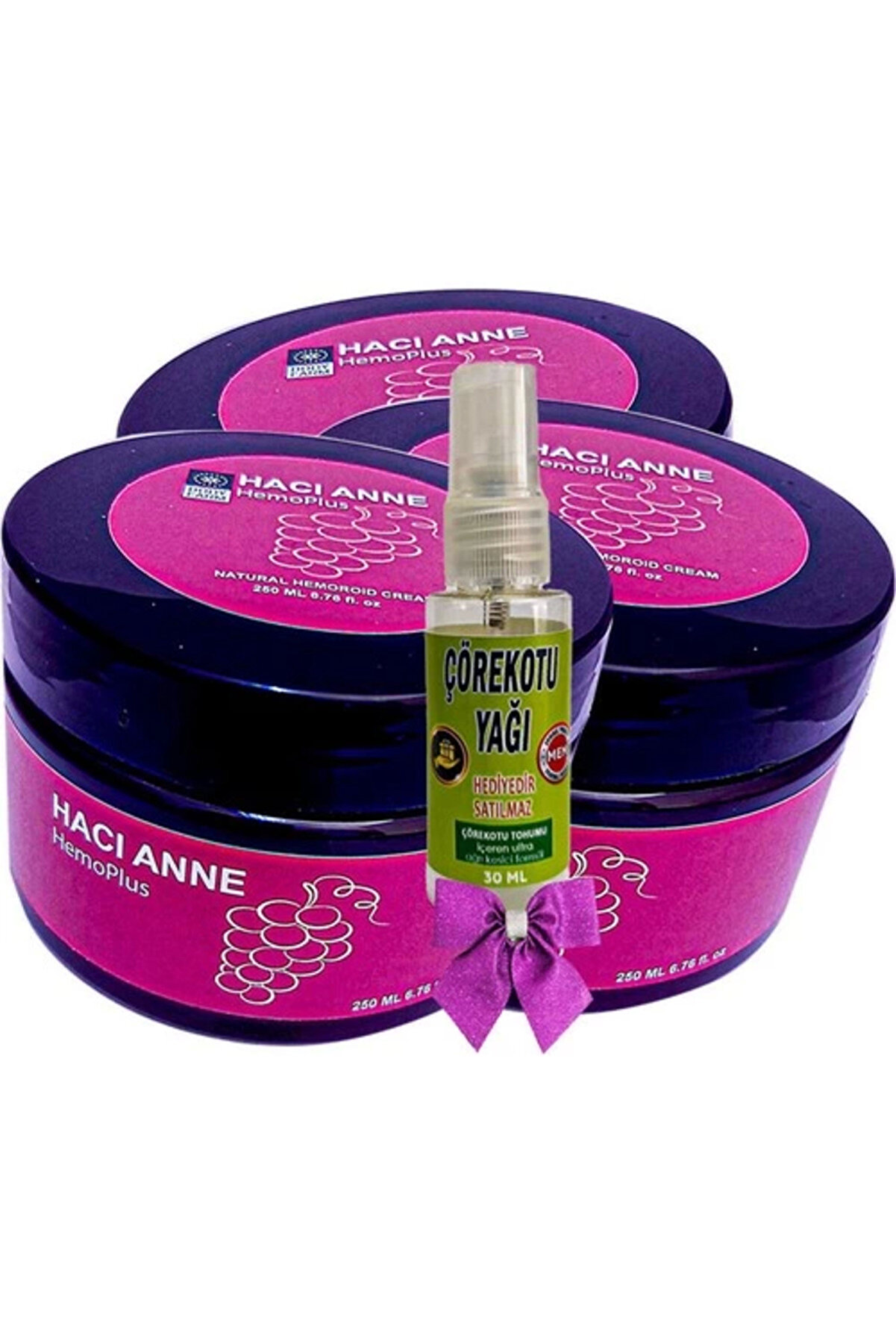 STİL KÖŞESİ Hacı Anne Hemoplus Kremi 200 ml x 3 adet + Çörek Otu Yağı 30 ml