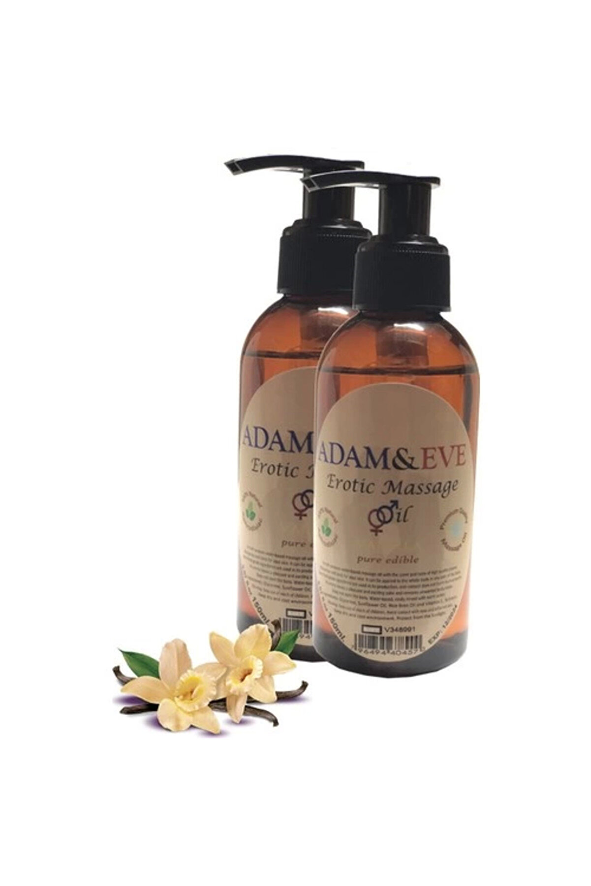 Ekince Adam & Eve Vanılla Massage Oil 2 Adet Vanilya Aromalı Vücut Masaj Yağı