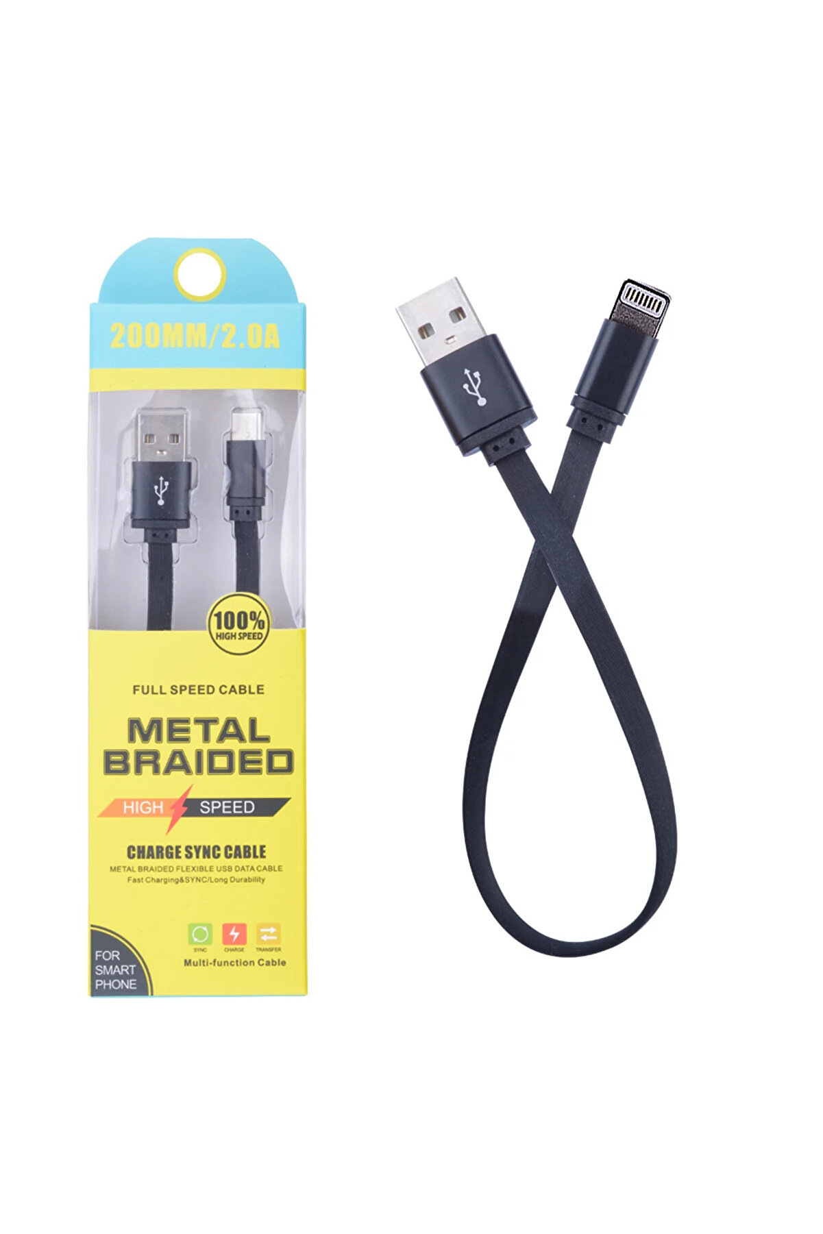 İsmiyle Al İPhone 13-12-11 8-7 20cm Kısa Şarj Usb Kablo-(1903) - BRH022950-2160