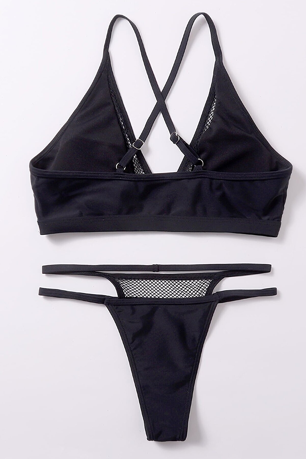 Fantezi̇a Kadın Si̇yah Fi̇le Detaylı I&ccedil; &Ccedil;amaşır Takımı