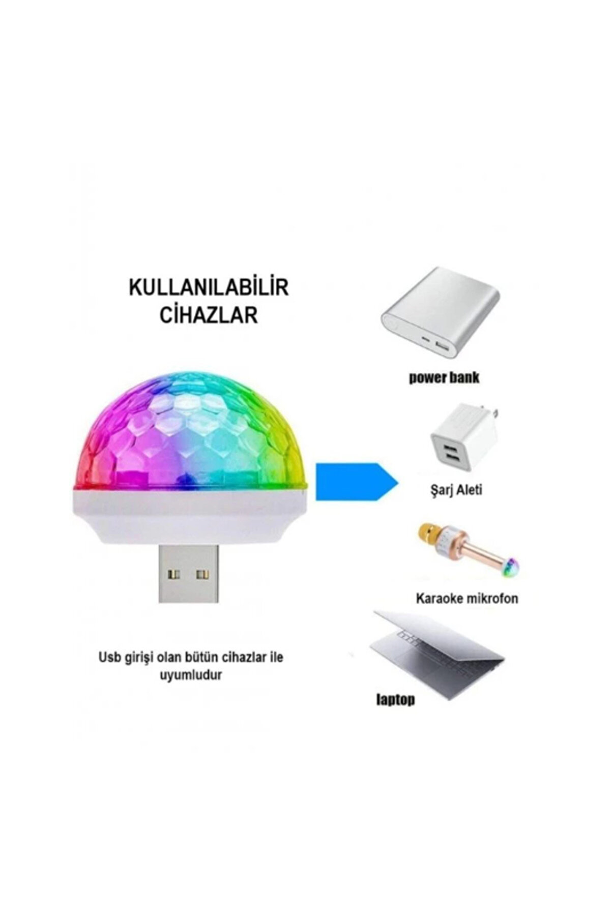 Ethab Ti̇caret Usb Gi̇ri̇şli̇ Sese Duyarlı Di̇sko Topu