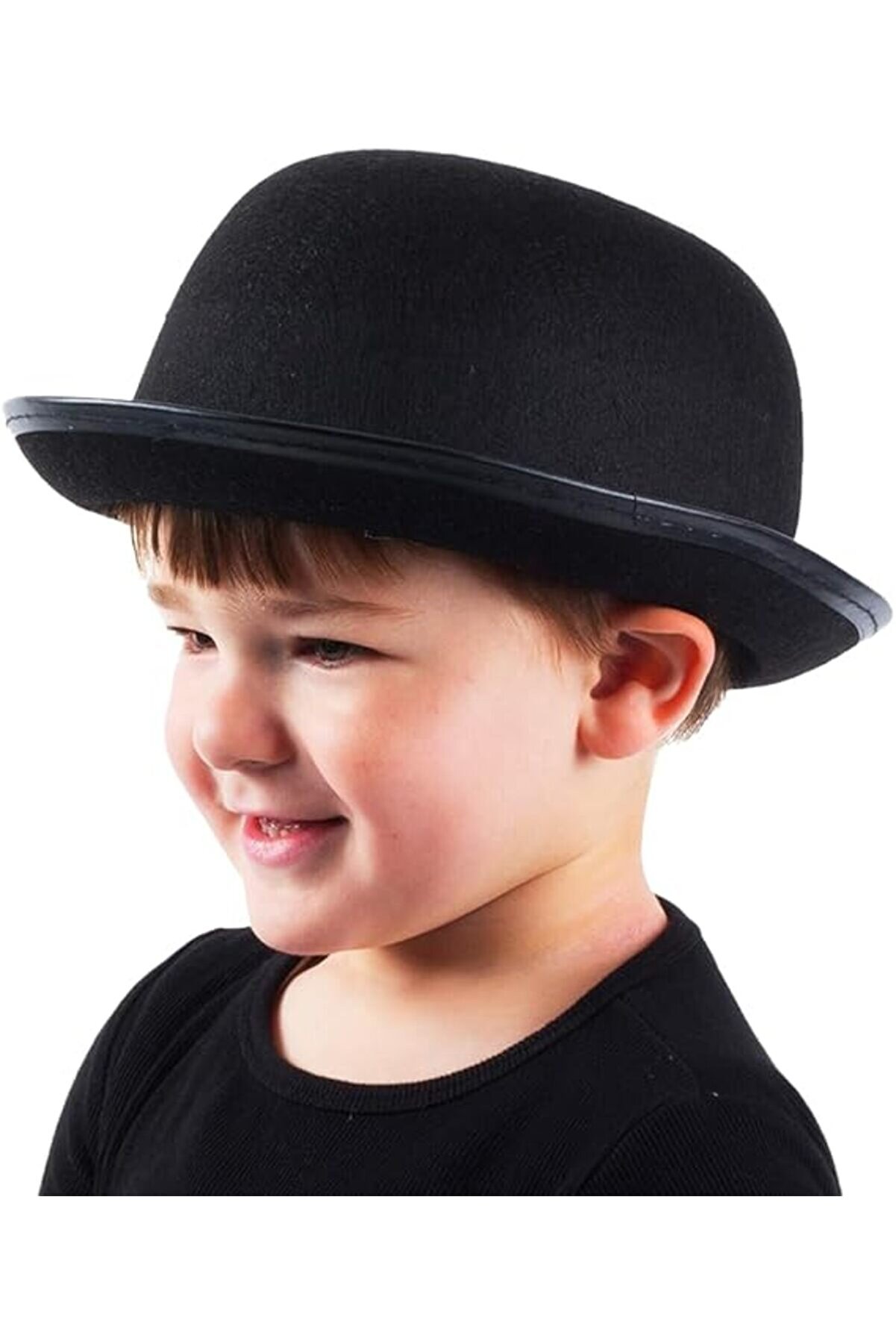 Bi̇lfold Charli̇e Chapli̇n Sti̇l &Ccedil;ocuk Şapkası &ndash; Si̇yaelon Parti̇ Şapkası