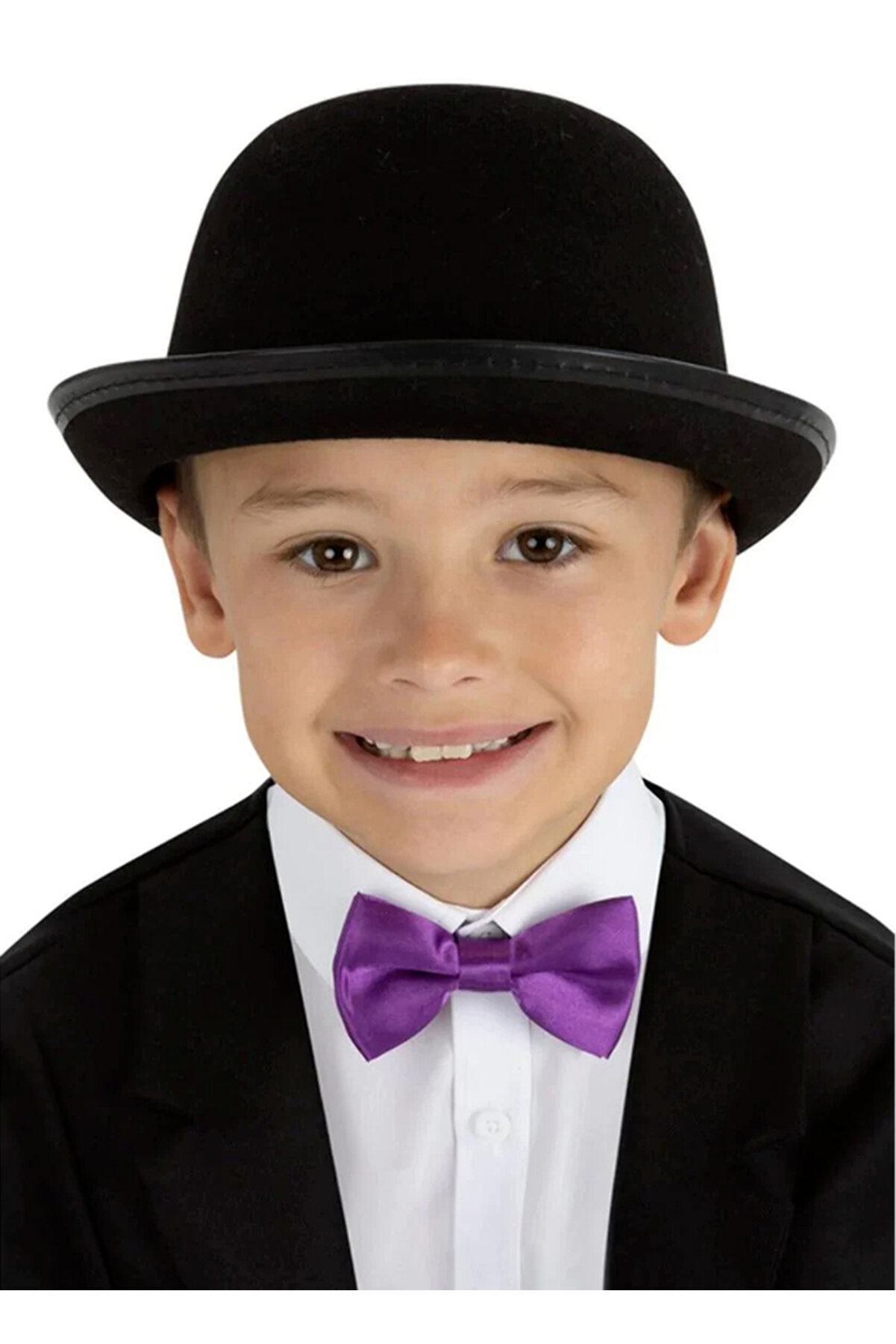 Bi̇lfold Charli̇e Chapli̇n Sti̇l &Ccedil;ocuk Şapkası &ndash; Si̇yaelon Parti̇ Şapkası