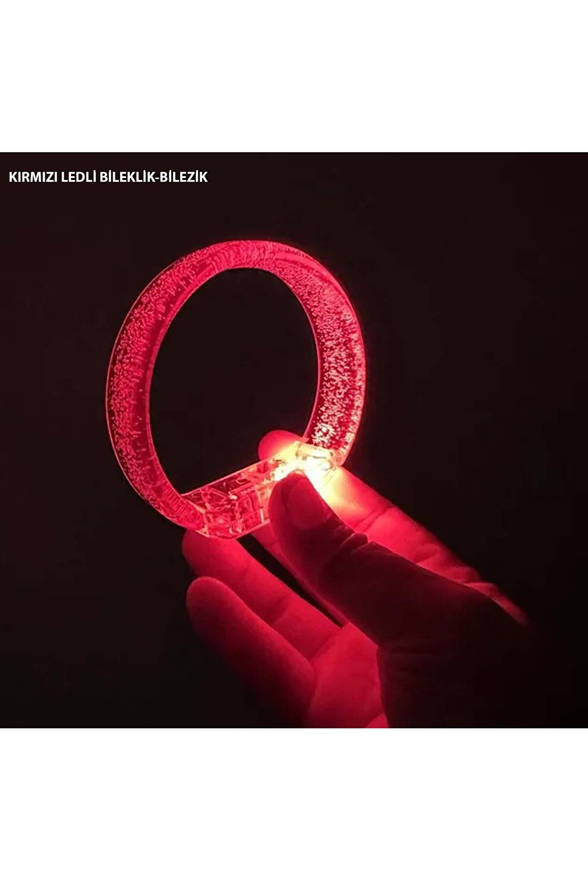 Ethab Ti̇caret Kırmızı Led Işıklı Baskı Yapılabi̇len Pi̇lli̇ Bi̇lekli̇k Bi̇lezi̇k 1,5 Cm Geni̇şli̇k