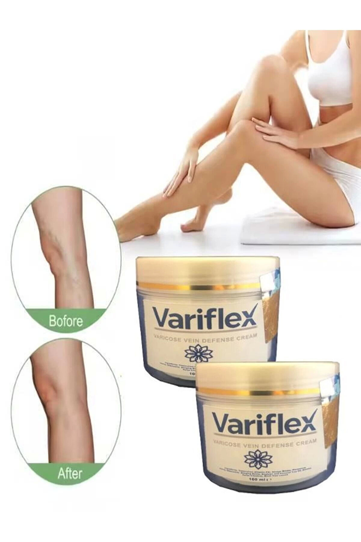 Vari̇flex Vari̇cose Vei̇n Defense Bacak Var.i̇sleri̇ Içi̇n Masaj Bakım Kremi̇ 100 Ml 2 Adet