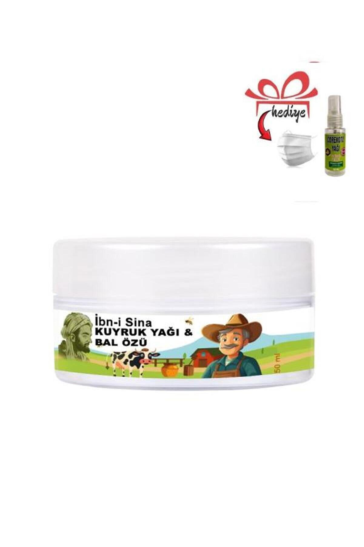 Ekince İbn-i Sina Agrılarınıza Teskin Edici Kuyruk Yağı&Bal Özü Bakım Masaj Kremi 50 ml+Çörek Otu Yağ ile