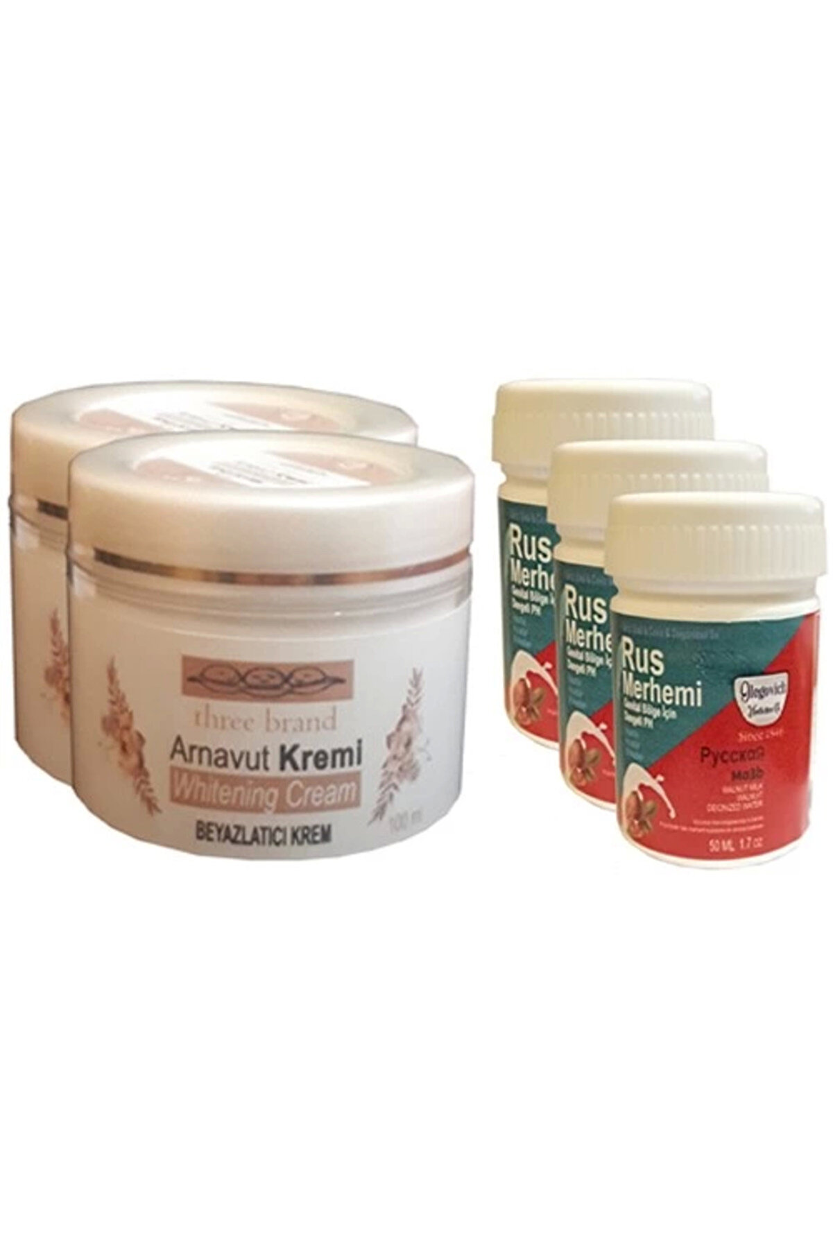 STİL KÖŞESİ Three Brand Vücut Kremi 100 ml Arnavut Kremi 2 Adet + Rus Merhemi 50 ml 3 Adet