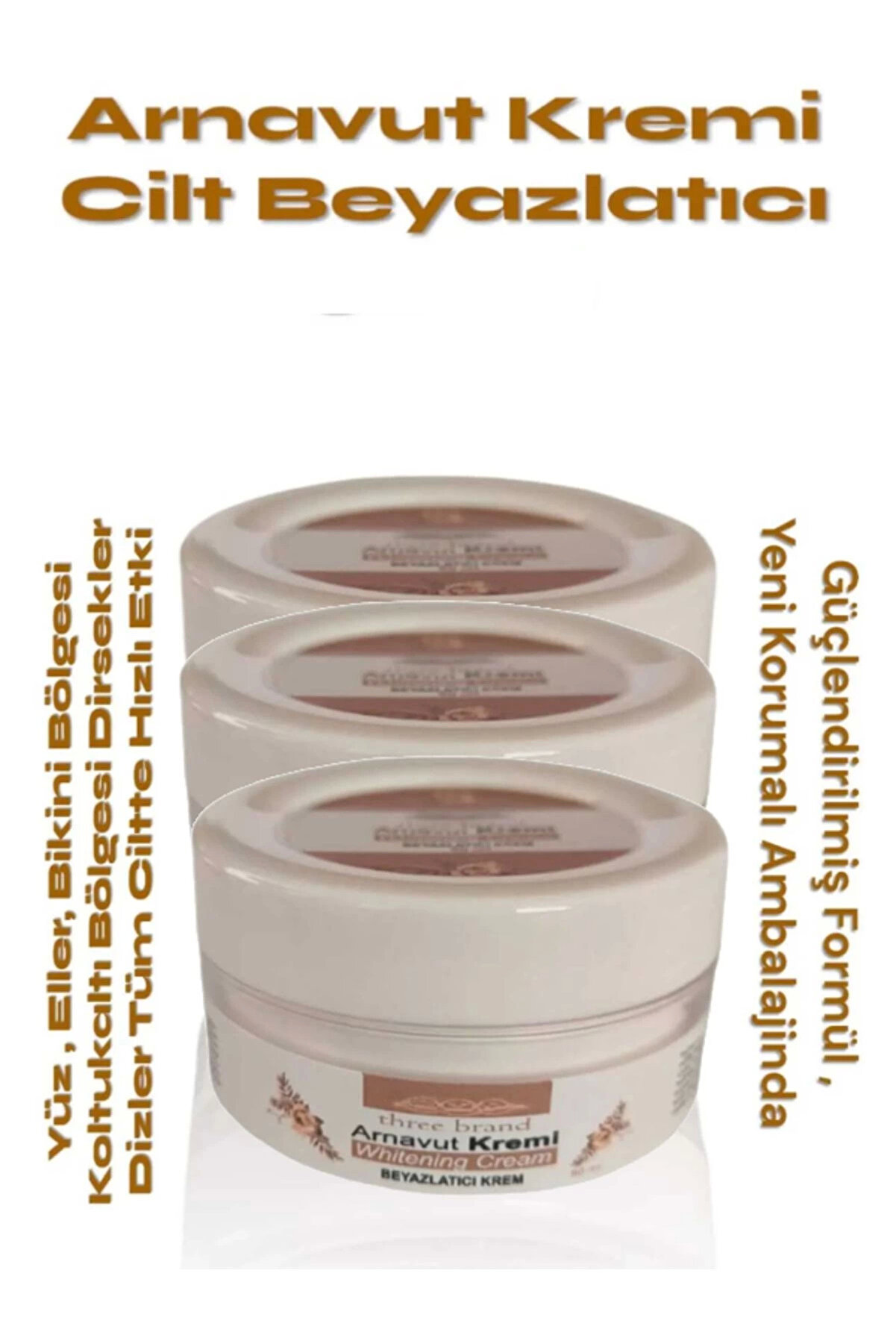 Ekince Three Brand Whitening Cream Arnavut Kremi 100 ml Aklık Kremi x 3 Adet