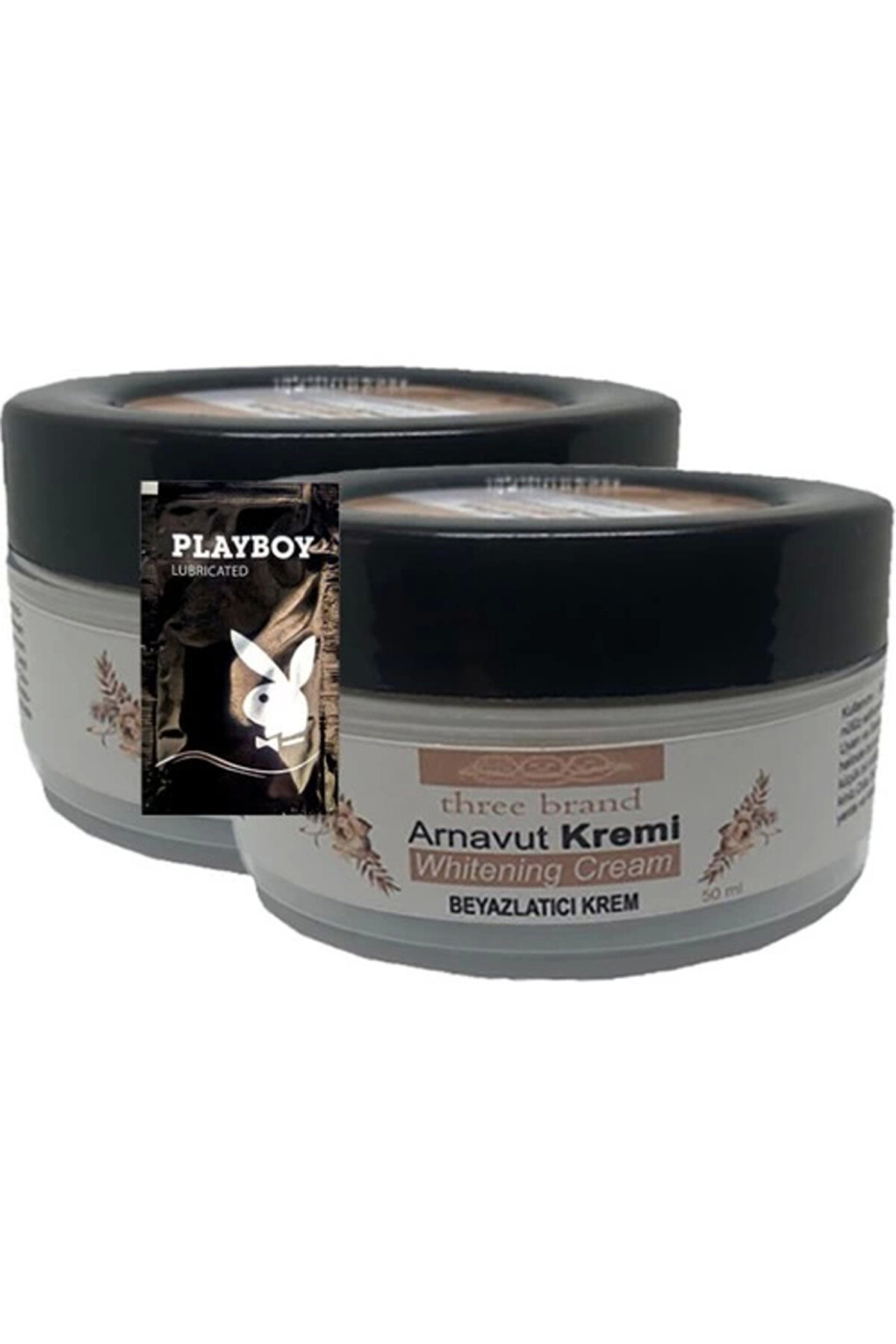 WHY NOT Three Brand Arnavut Kremi 2li Adet Whitens Cream Aklık Kremi LFHX0381 50 ml + 1 Adet Jel Hediye