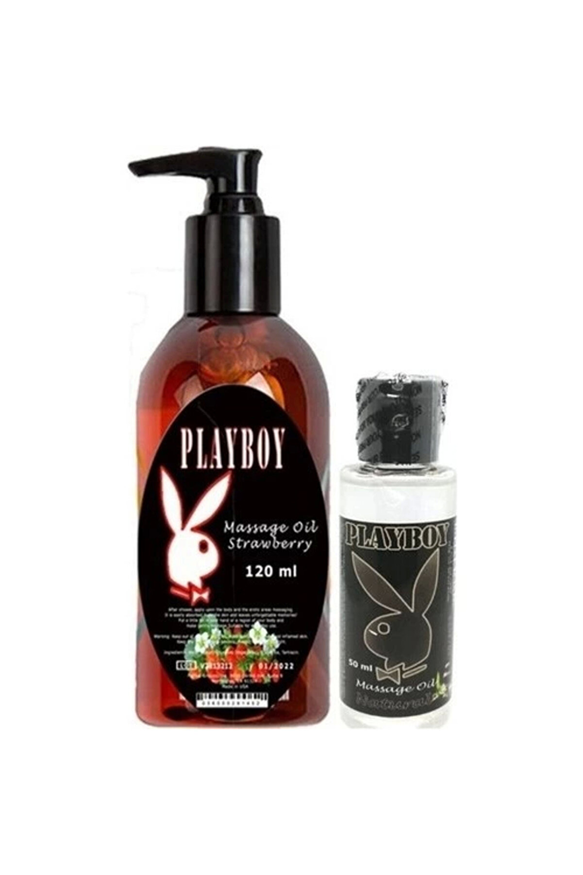 NovaBox Playboy Aromaterapi Çilek Massage Oil 120 ml Natural Aromalı Massage Vücut Masaj Yağı 50 ml