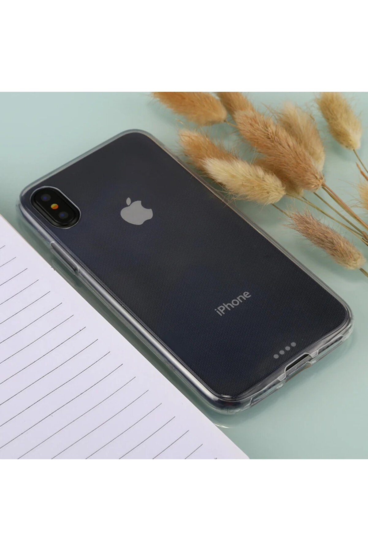 İphone X Xs 360 Koruma Şeffaf Si̇li̇kon Kılıf-(1903)