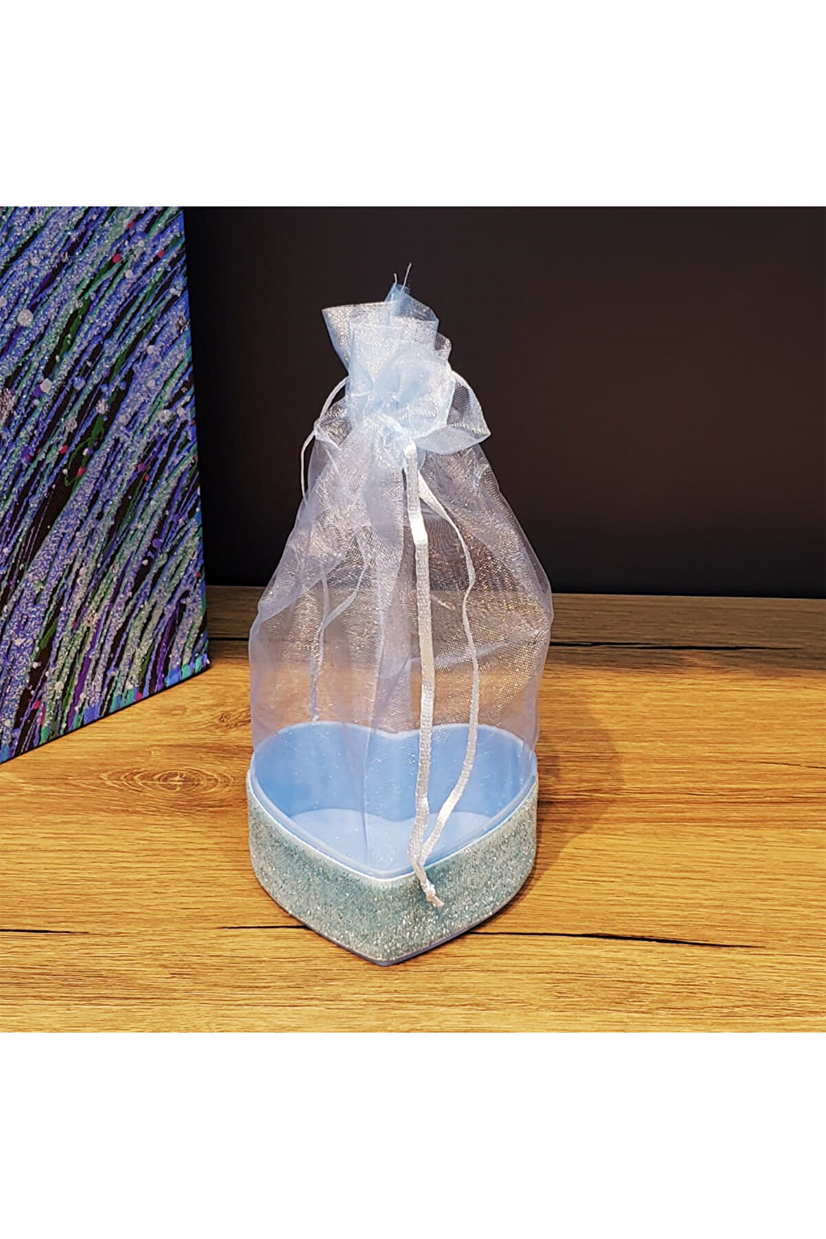 Ethab Ti̇caret Mavi̇ Kalp Tasarımlı T&uuml;l Kese