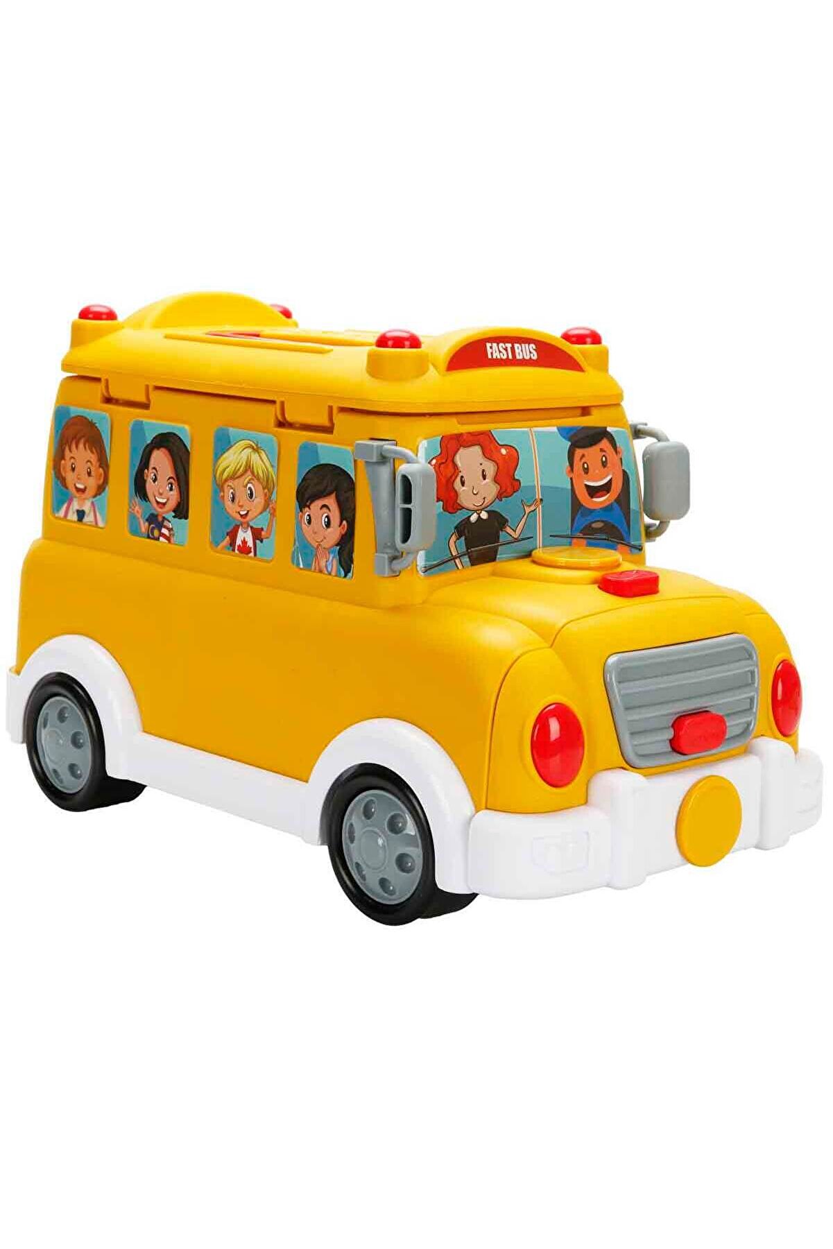 2İn1 Sesli̇ Ve Işıklı Okul Otobüsü Dükkanı Oyun Seti̇ 34 Parça