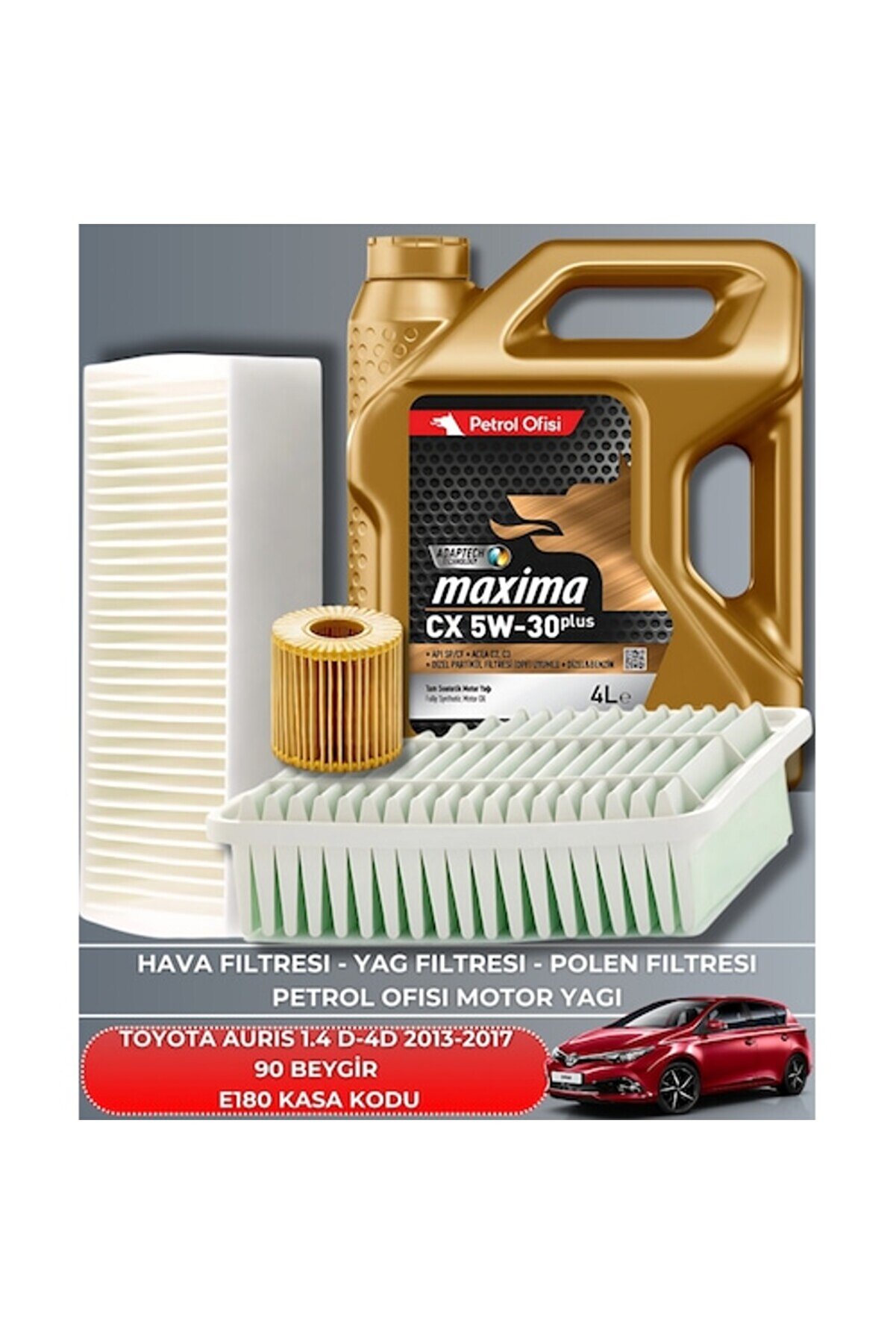 Sardes Toyota Aurıs 1.4 D-4D 2013-2017 90 Beygi̇r Fi̇ltre - Yağ Bakım Seti̇