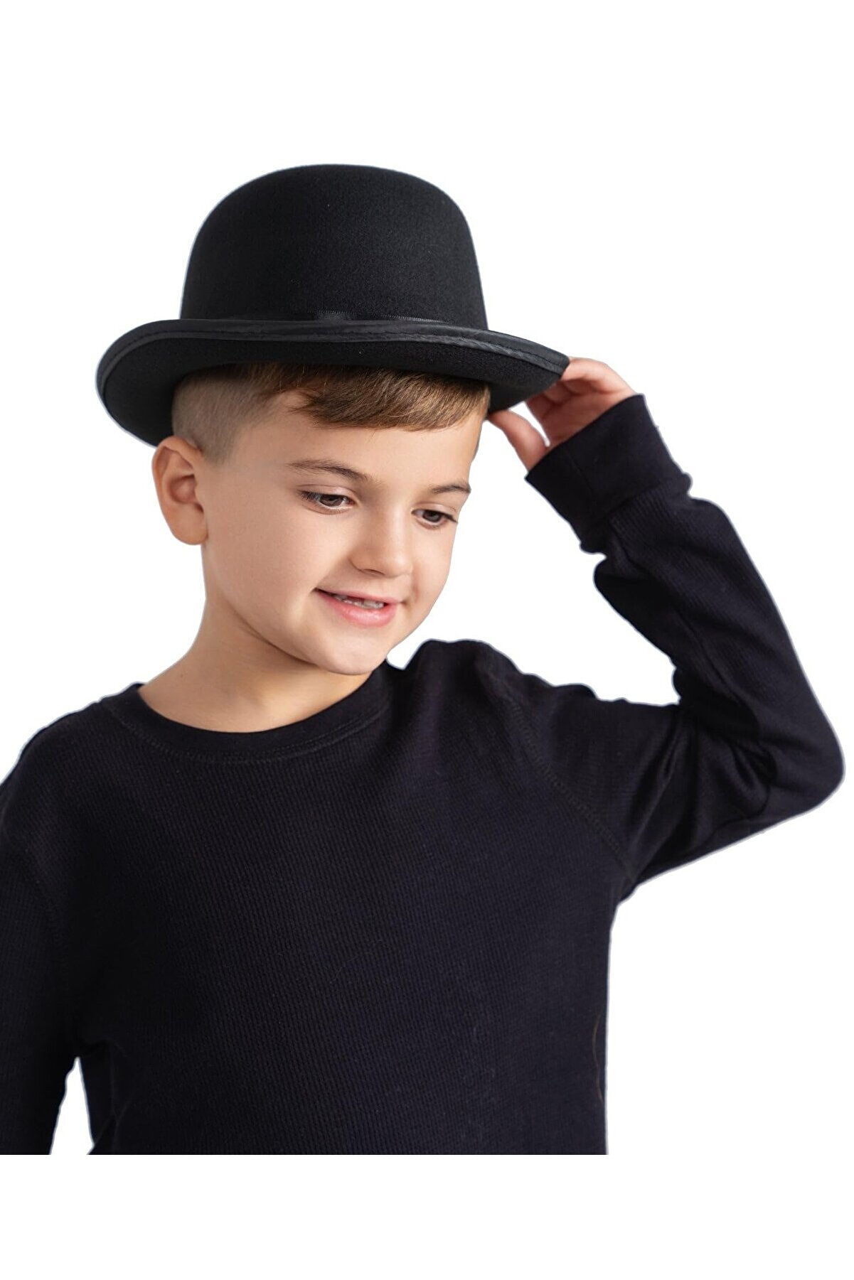 Bi̇lfold Charli̇e Chapli̇n Sti̇l &Ccedil;ocuk Şapkası &ndash; Si̇yaelon Parti̇ Şapkası