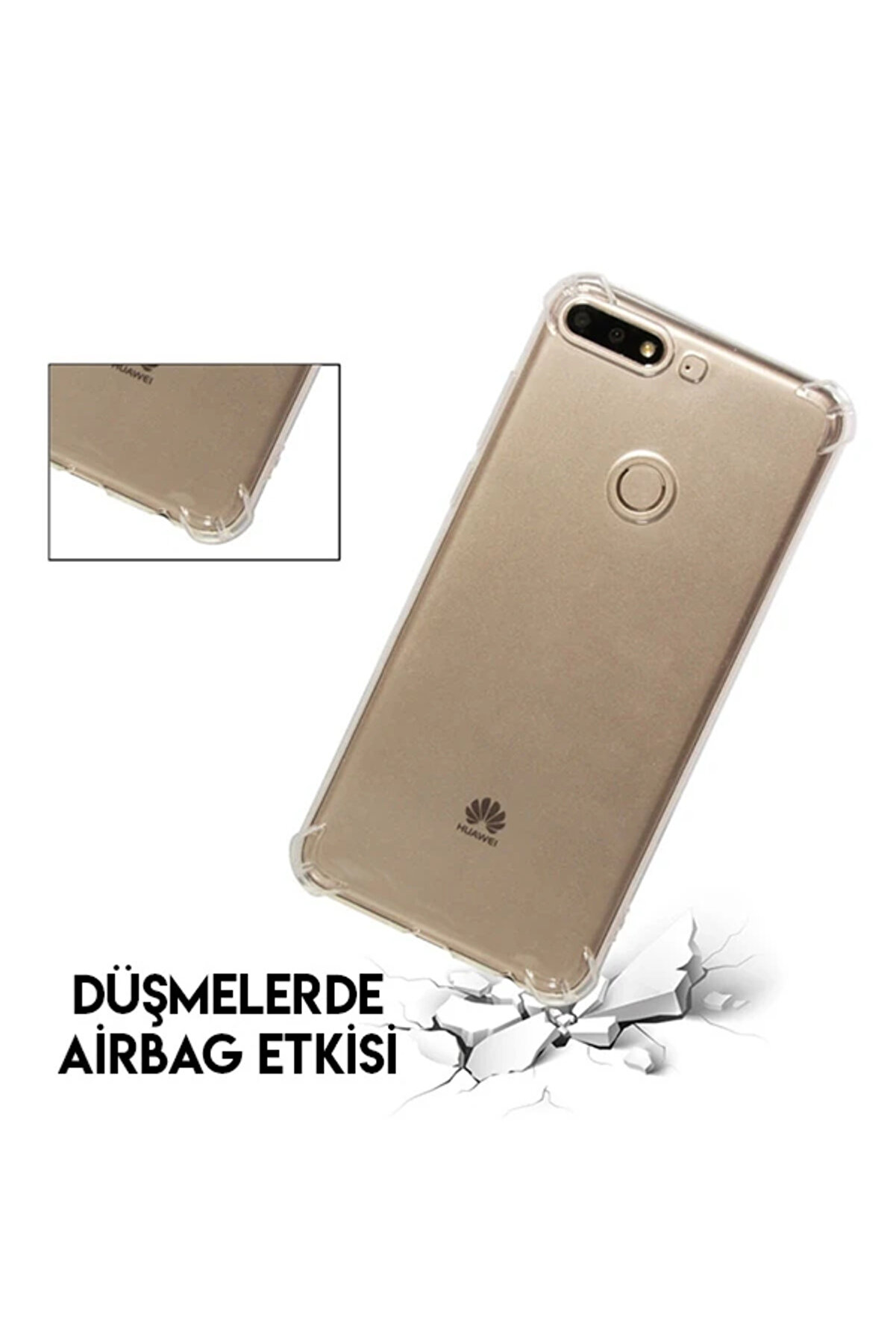 Huawei̇ Y6 2018 Anti̇-Drop Darbe Emi̇ci̇ Si̇li̇kon Kılıf-(1903)