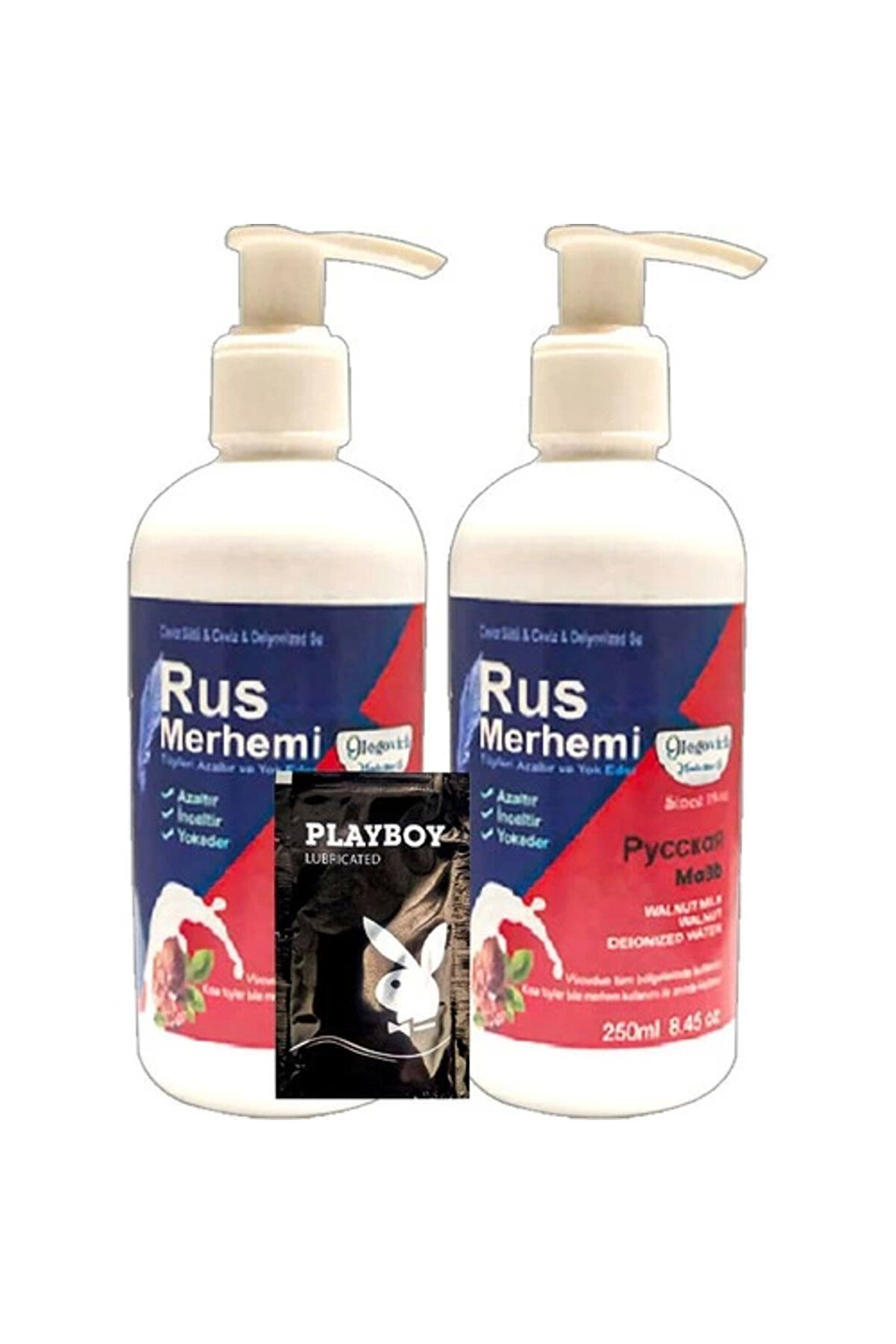 NovaBox Playboy Tüy Dökücü Krem2 Adet x 250 ml Ceviz Sütlü & Cevizli Rus Merhemi + Yanında Jel - 000031KI