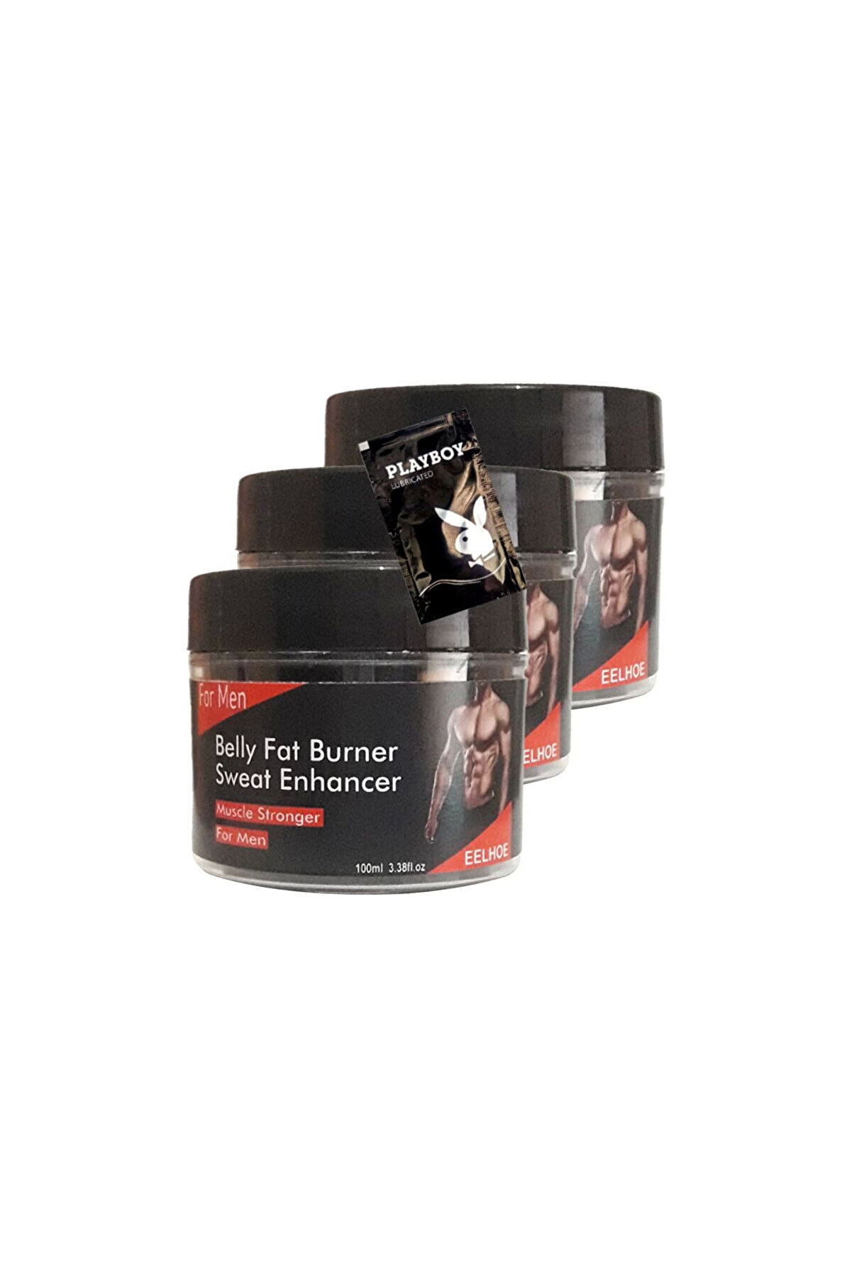 Ekince Belly fatBurner Yağları eritmek için masaj bakım kremi 3x100 ml+1 Adet Jel ile