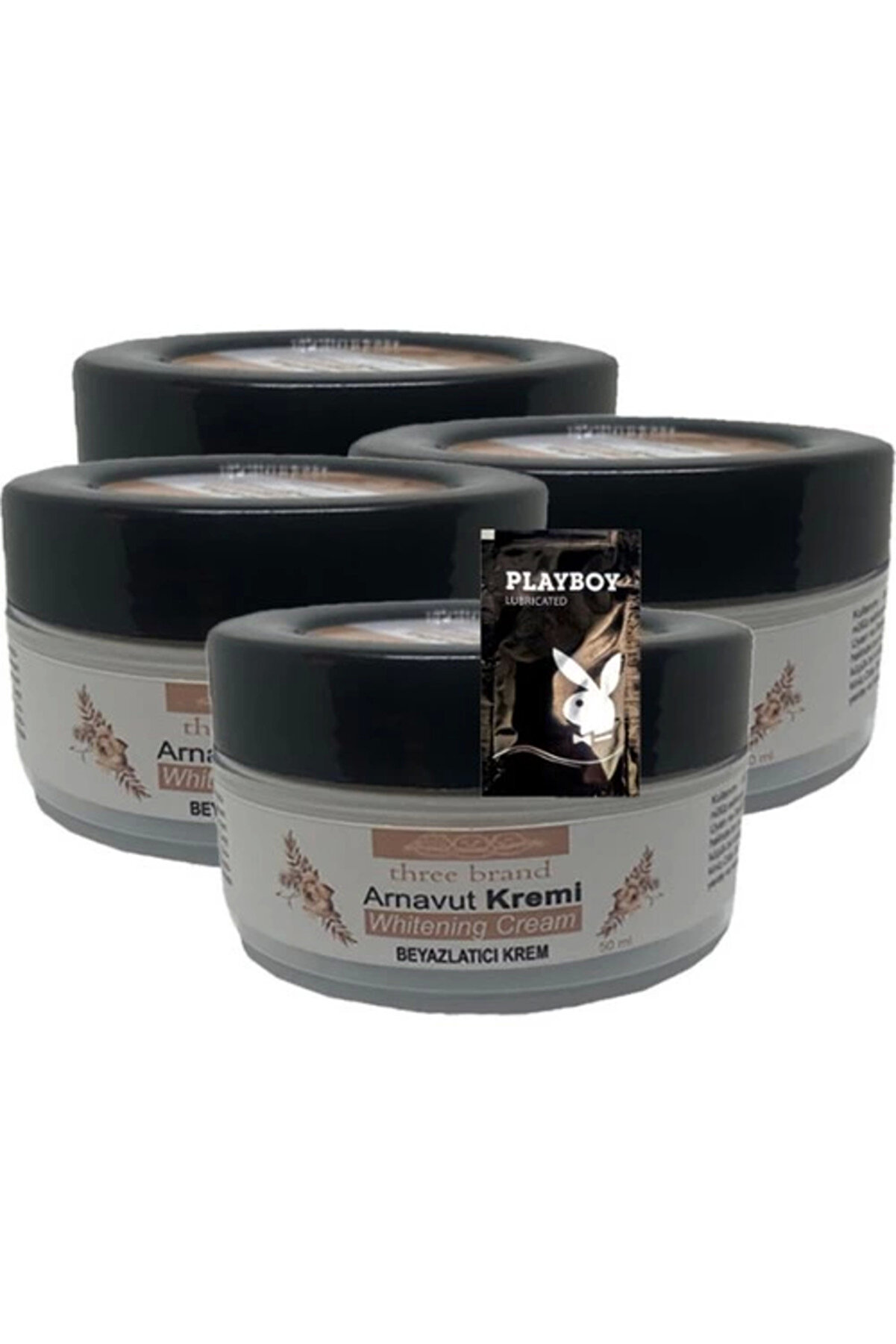 WHY NOT Three Brand 4'lü Birden Arnavut Kremi Whitening Cream Bölgesel Aklık Kremi 50 ml + 1 Hediye Jel