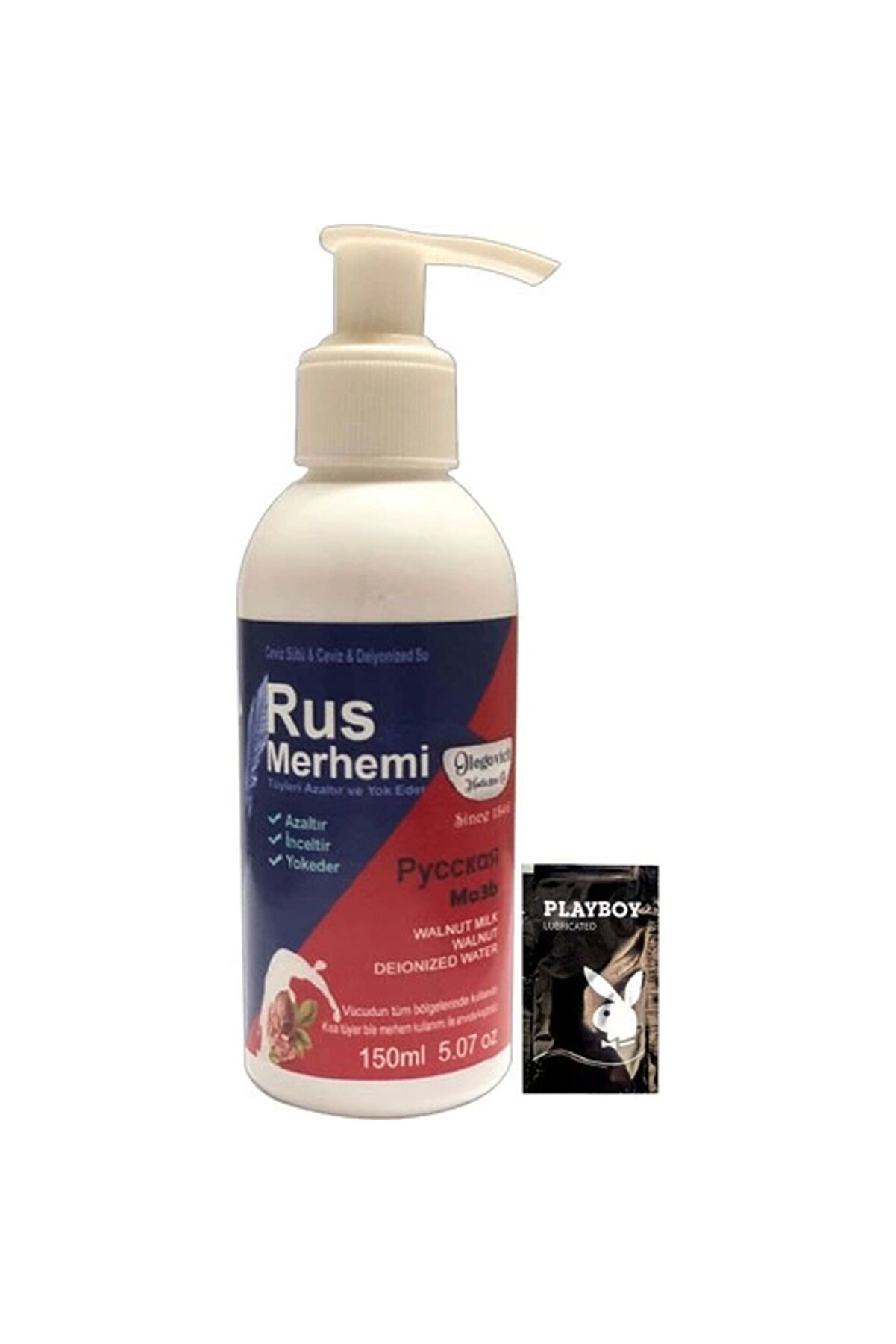 Sti̇l Köşesi̇ Playboy Blue 150 Ml Cevi̇zli̇ & Cevi̇z Sütlü Rus Merhemi̇ Tüylere Krem + Yanında Jel - 000031Kı