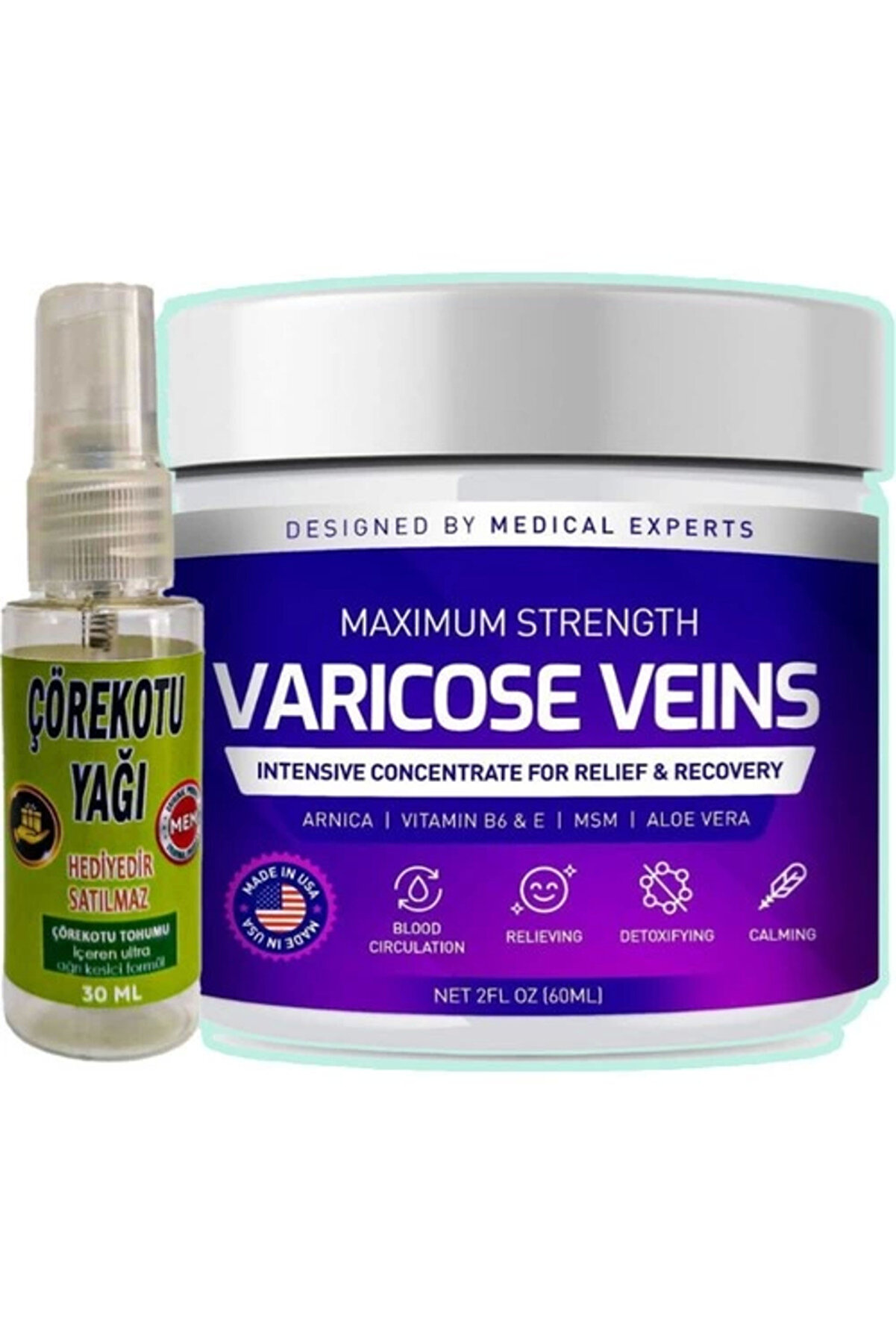 Ekince Pharmapulse Varicose Veins Purple Bakım Kremi 100 ml + Çörek Otu Yağı 30 ml