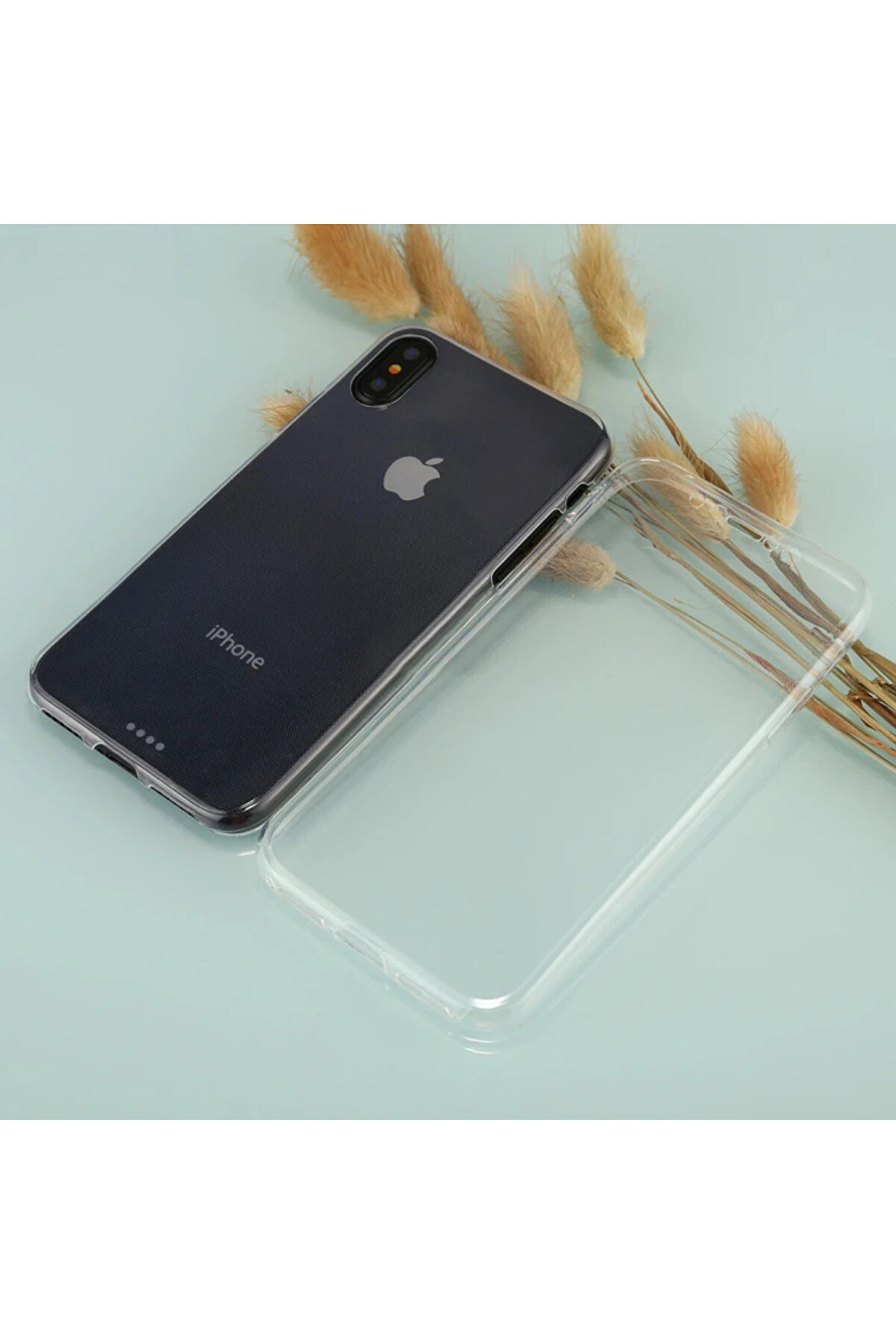 İphone X Xs 360 Koruma Şeffaf Si̇li̇kon Kılıf-(1903)