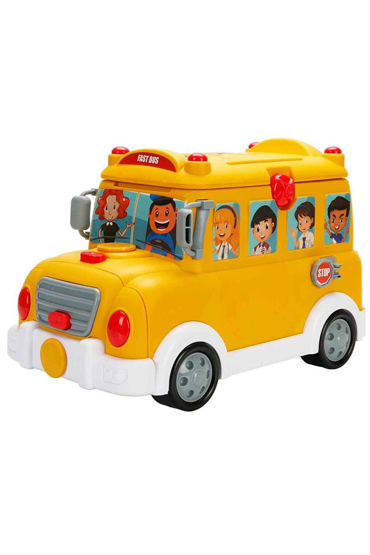 2İn1 Sesli̇ Ve Işıklı Okul Otobüsü Dükkanı Oyun Seti̇ 34 Parça