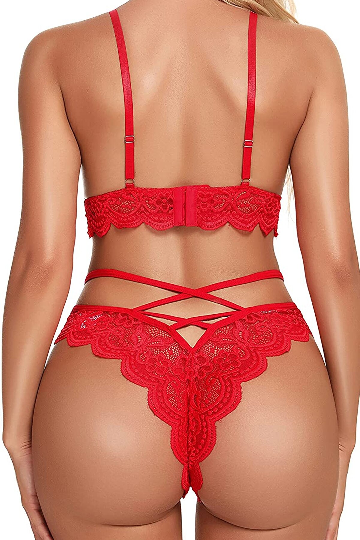 Frereconcepti̇on Kırmızı &Ccedil;apraz Ip Detaylı Şık S&uuml;tyen K&uuml;lot Takım