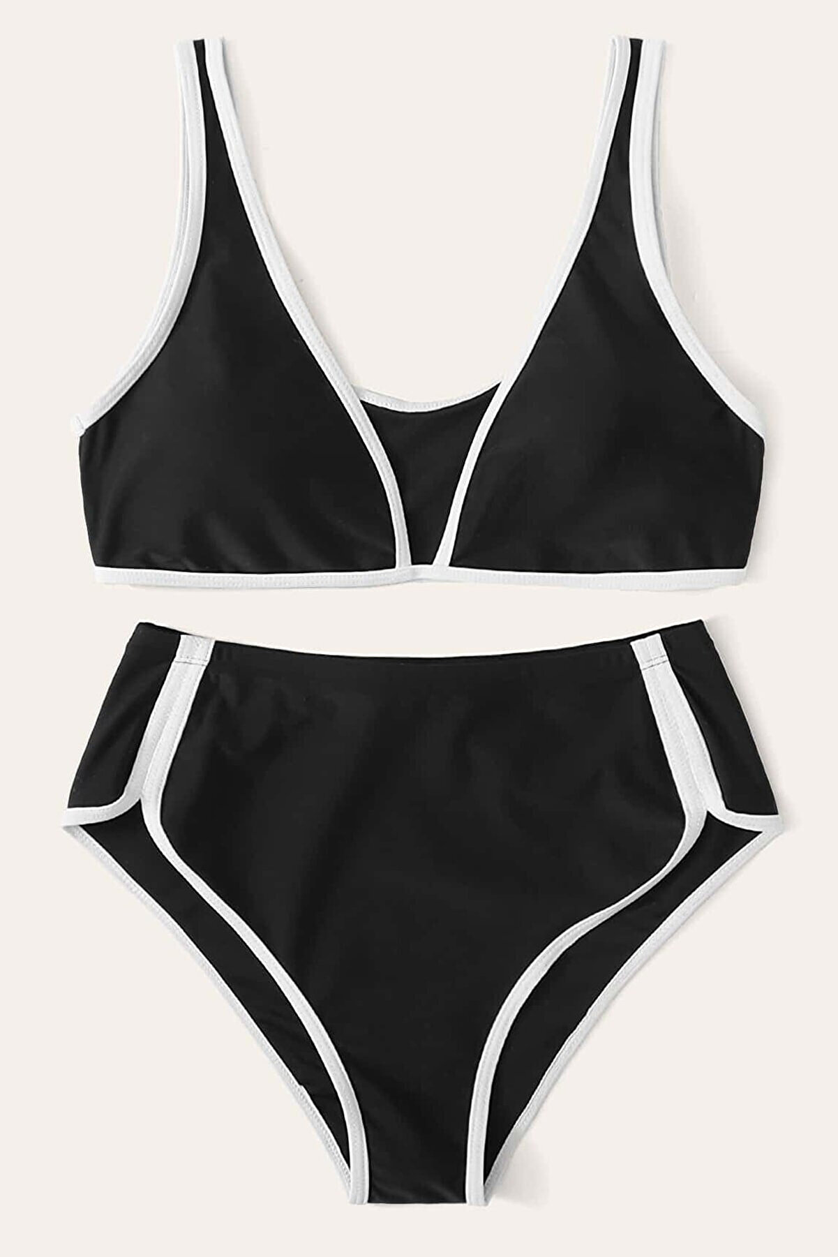 Fantasti̇k Store Kadın Si̇yah Pedli̇ Y&uuml;ksel Bel S&uuml;tyen K&uuml;lot Takımı