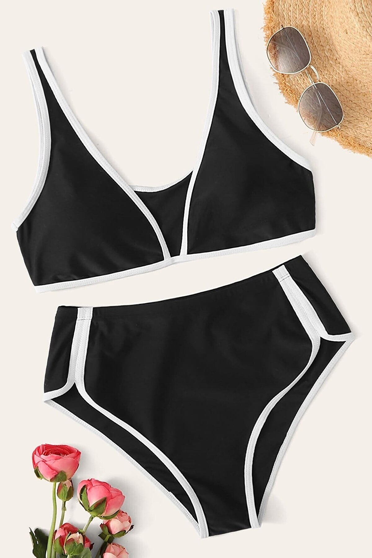 Fantasti̇k Store Kadın Si̇yah Pedli̇ Y&uuml;ksel Bel S&uuml;tyen K&uuml;lot Takımı