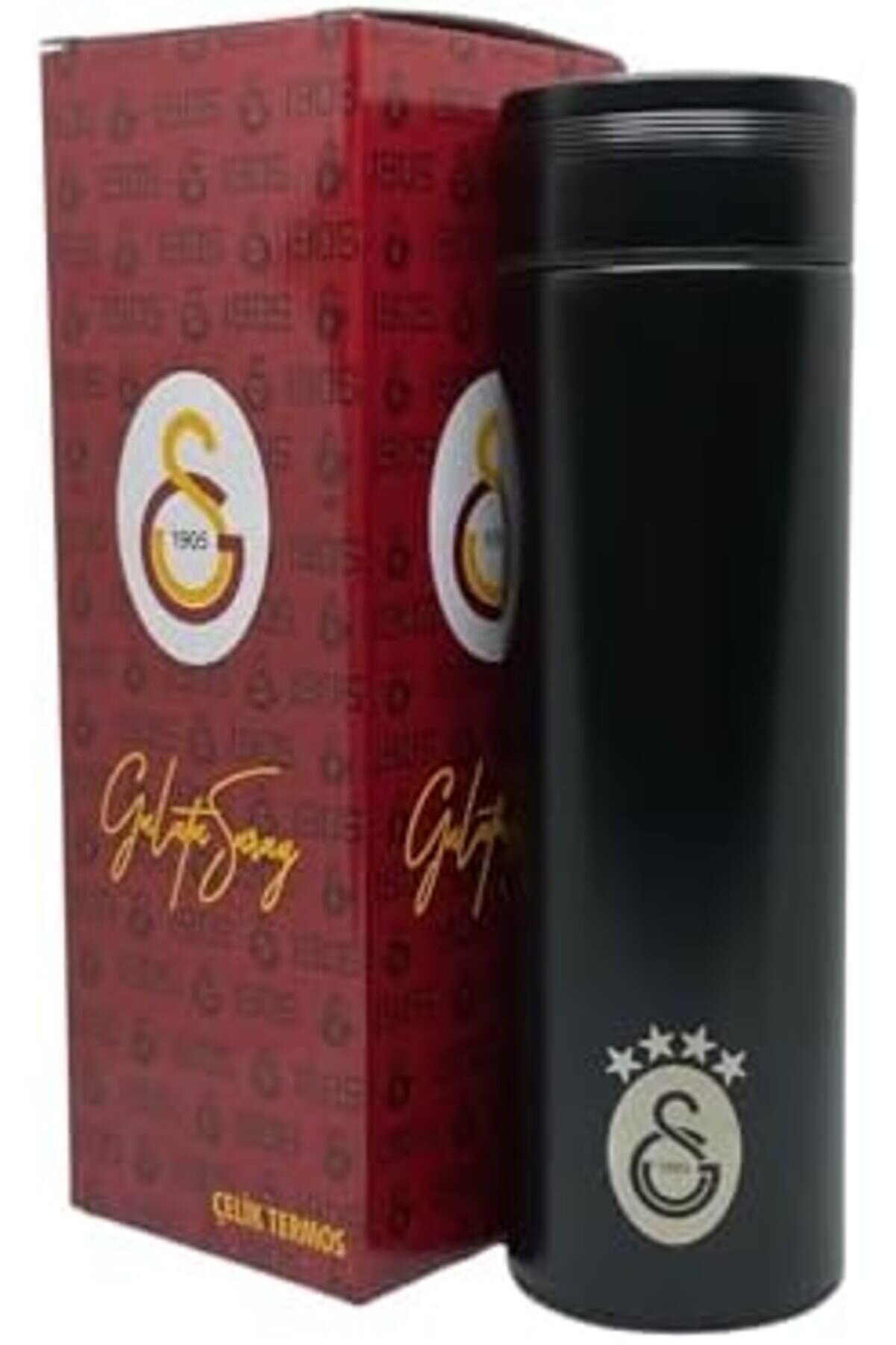 Lvnshop 500Ml Li̇sanslı Çi̇ft Katlı Paslanmaz Çeli̇k Termos 8 Saat Soğuk Hedi̇ye Kutulu Si̇yah 224120