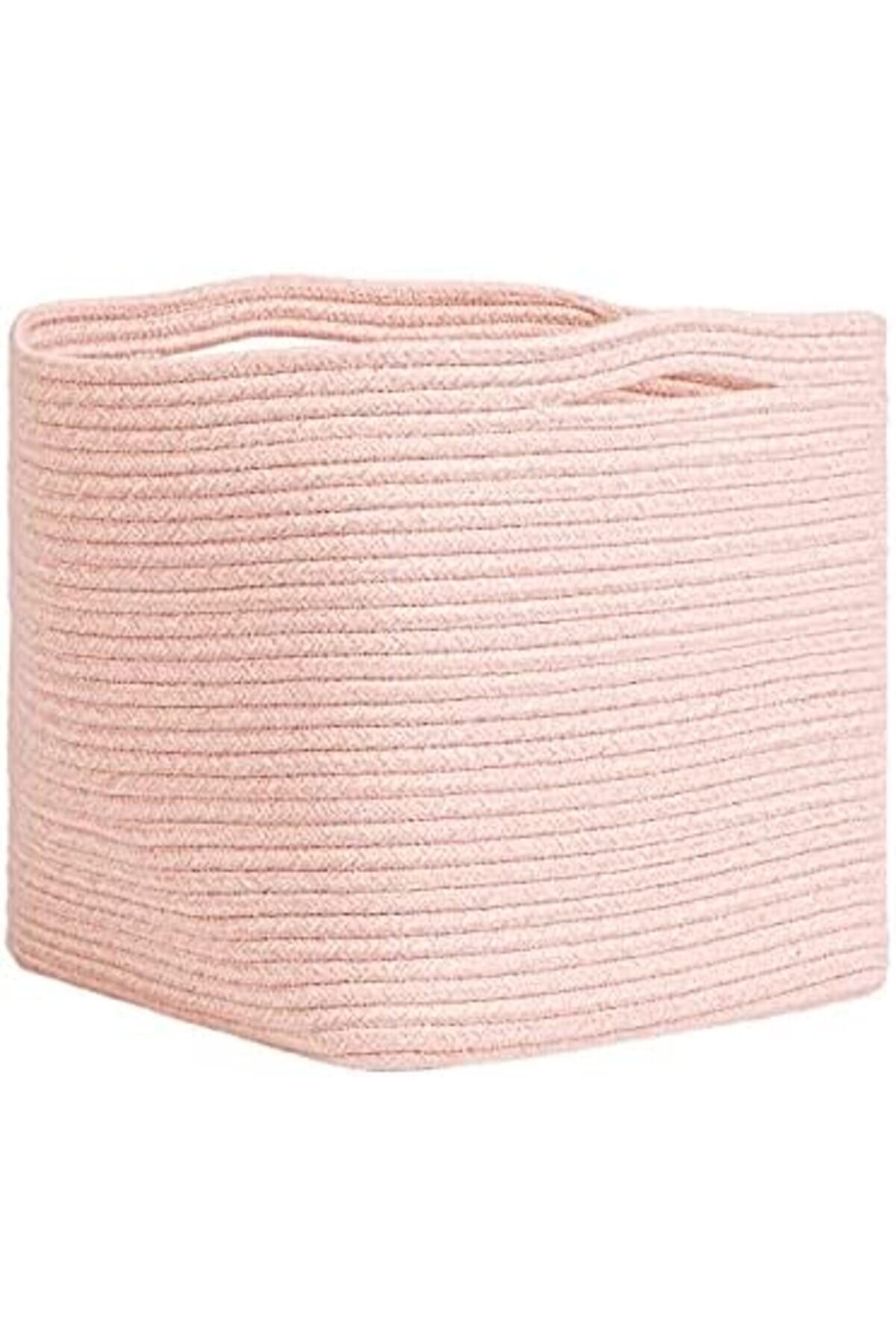 Lvnshop Texti̇le Pembe Kırçıllı Pamuklu Sepet 30 X 30 X 30 Cm 224120