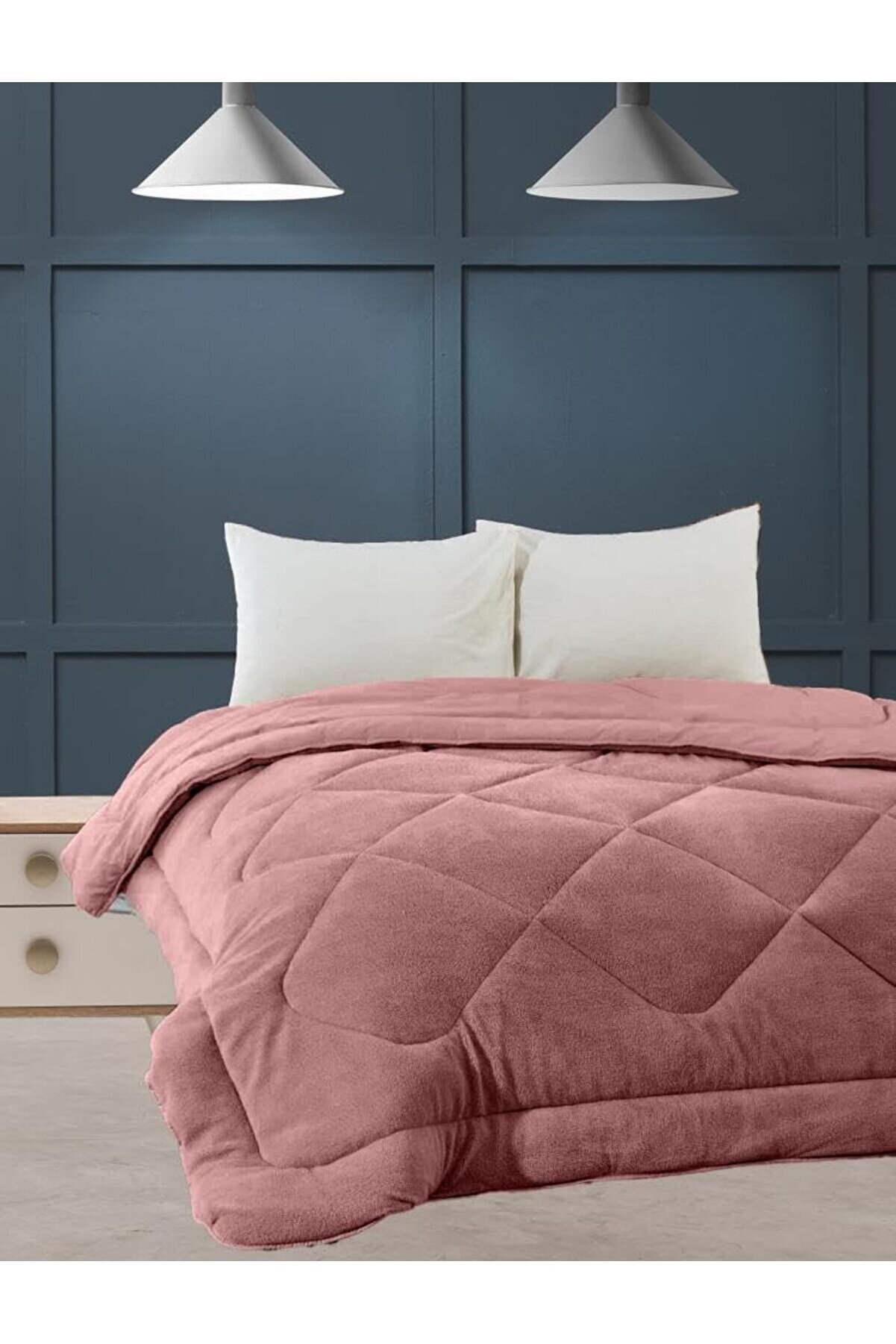 STOREMAX GÇAVM Cake Tek Kişilik Kalın Battaniye Yatak Örtüsü Gül Kurusu ShopGÇ 1174074