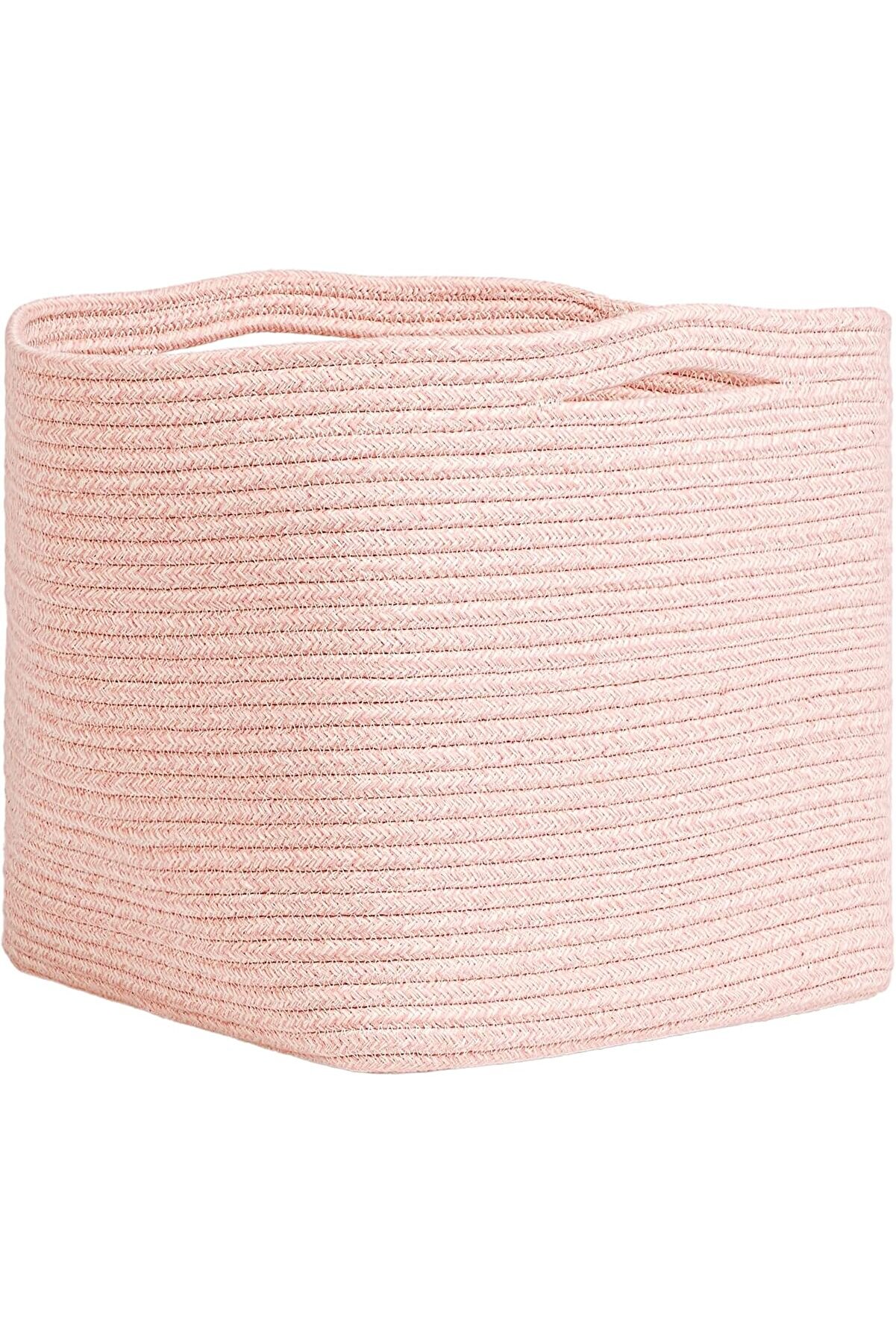 STOREMAX lvnshop Textile Pembe Kırçıllı Pamuklu Sepet 30 x 30 x 30 cm 224120