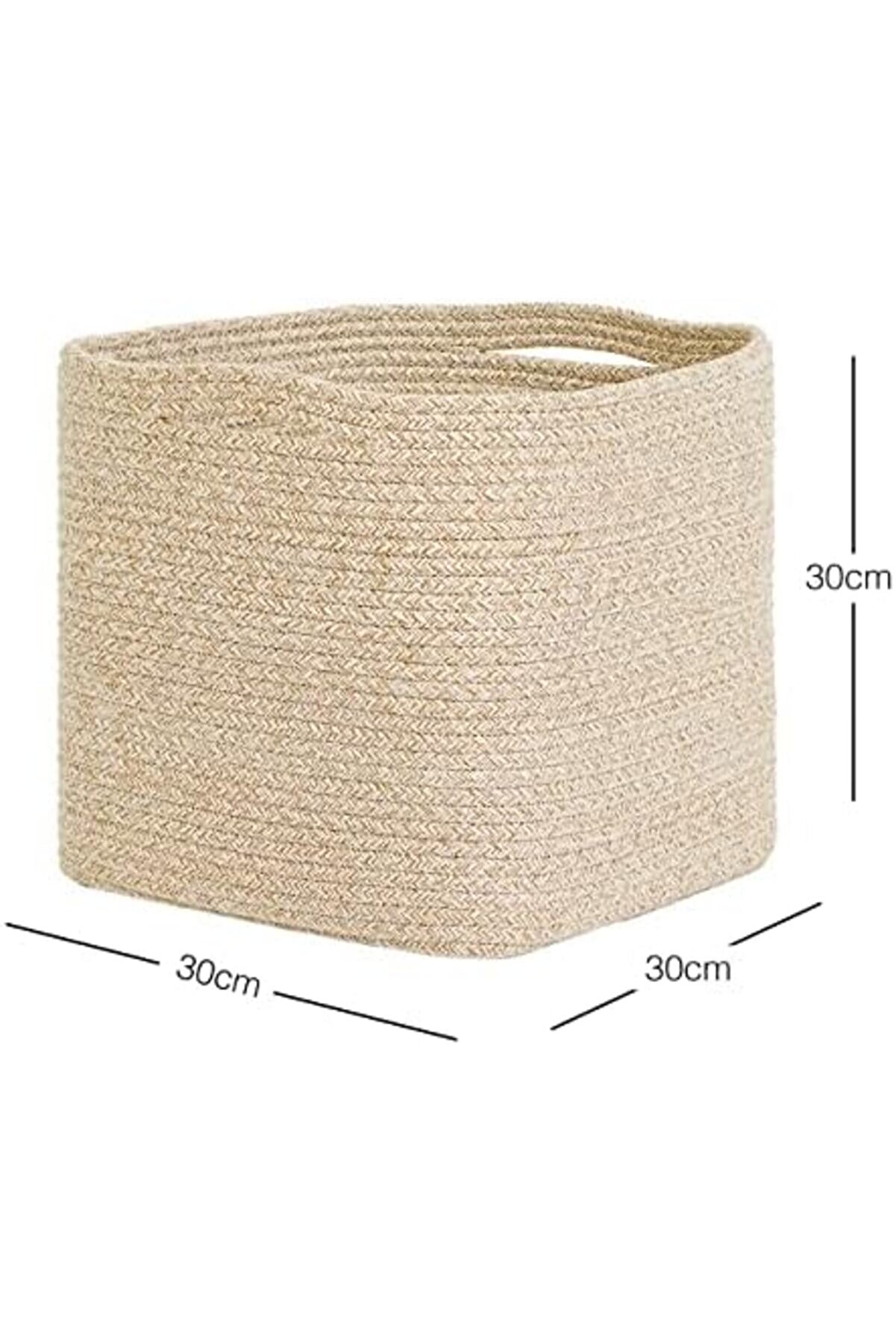 Lvnshop Texti̇le Bej Kırçıllı Pamuklu Sepet 30 X 30 X 30 Cm 224120