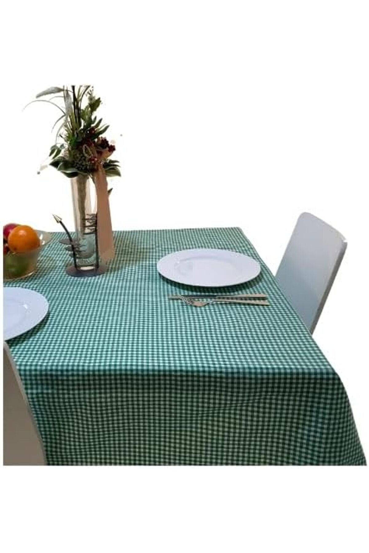 STOREMAX lvnshop 160x170 Cm Yeşil Küçük Kare Desen Masa Örtüsü, Sofra Bezi, Piknik Örtüsü 224120