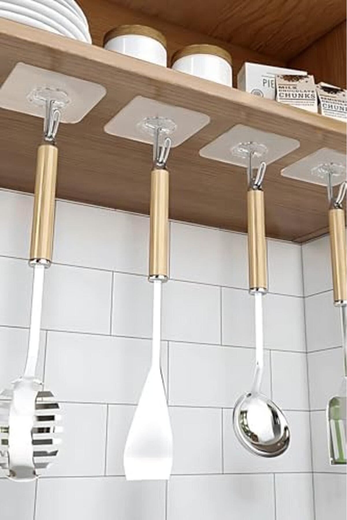 Aclyashop Adet G&uuml;&ccedil;l&uuml; Şeffaf Duvar Askısı Askılığı Yapışkan Kanca Mutfak Aksesuar 1058548