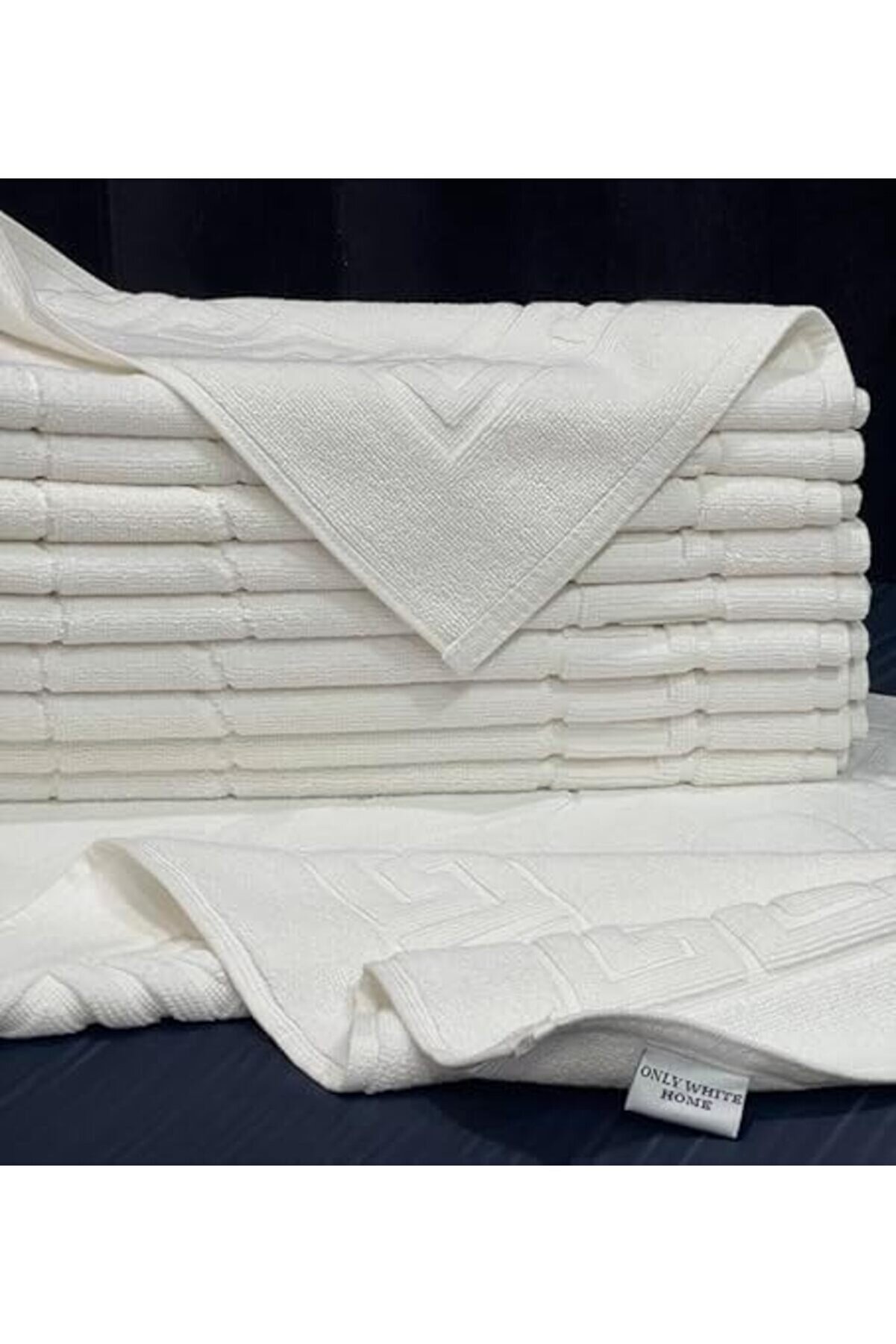 Buydash Paspası, 100% Pamuk, Lüks, Ayak Havlusu, 50 X 70 Cm, 250 Gr/Ad (715 Gsm), Beyaz Renk, Otel P