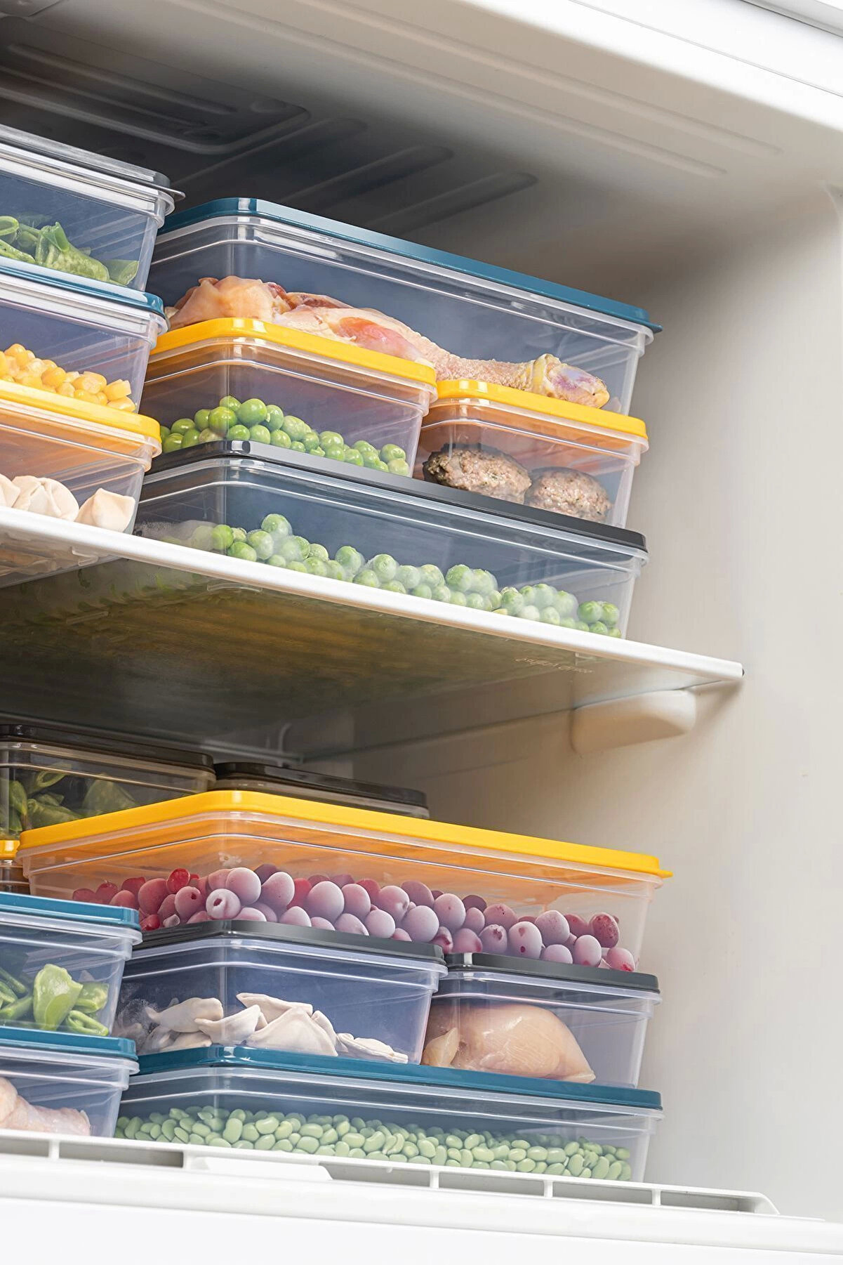 4 Lü Buzdolabı Organi̇zer Mi̇krodalga Ve Di̇fri̇ze Uygun Saklama Kabı Antrasi̇t 4 X 2400 Ml